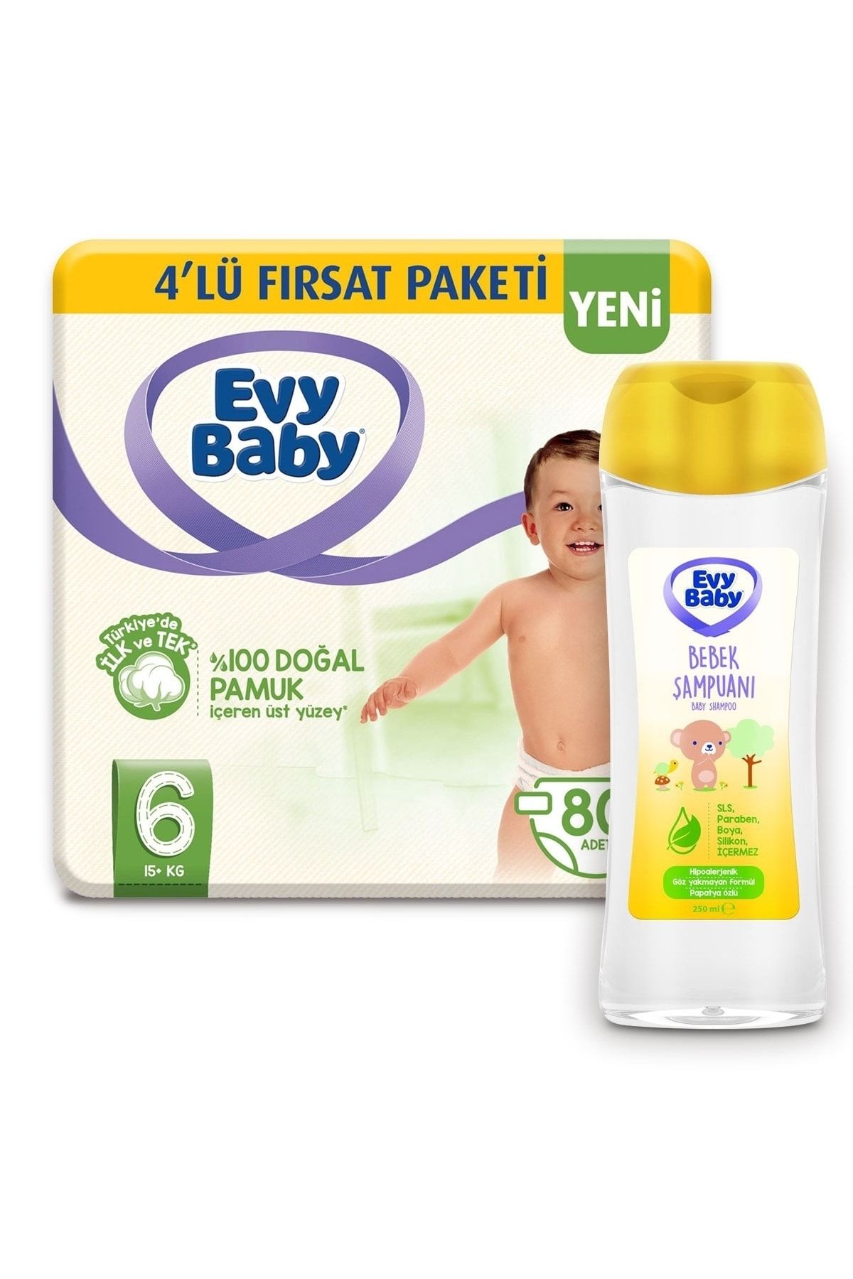 Evy Baby Bebek Bezi 6 Beden Ekstra Large 20 Li X4 Adet(ŞAMPUAN HEDİYE)