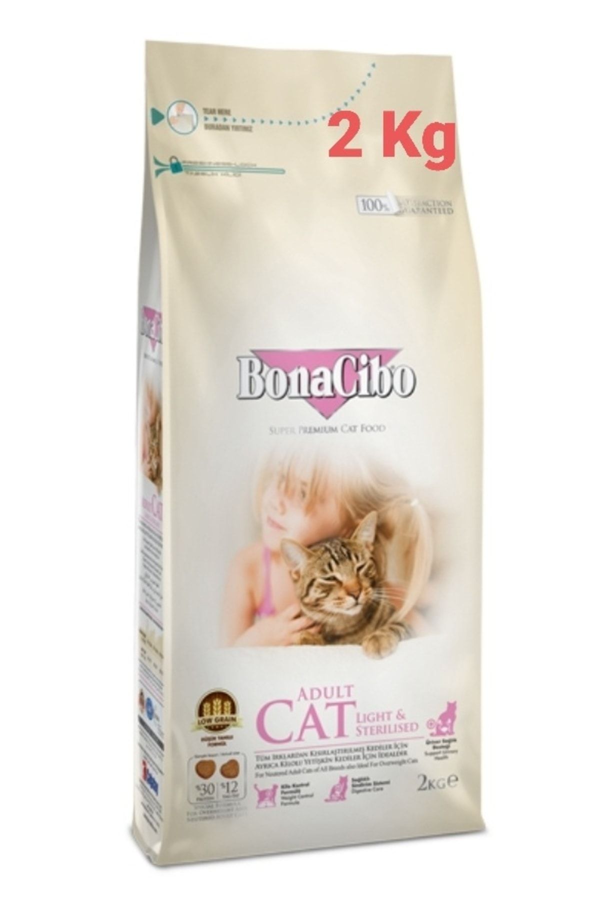 BonaCibo Adult Cat Light - Sterilised Kısırlaştırılmış Kediler Için Yetişkin Kedi Maması 2 Kg
