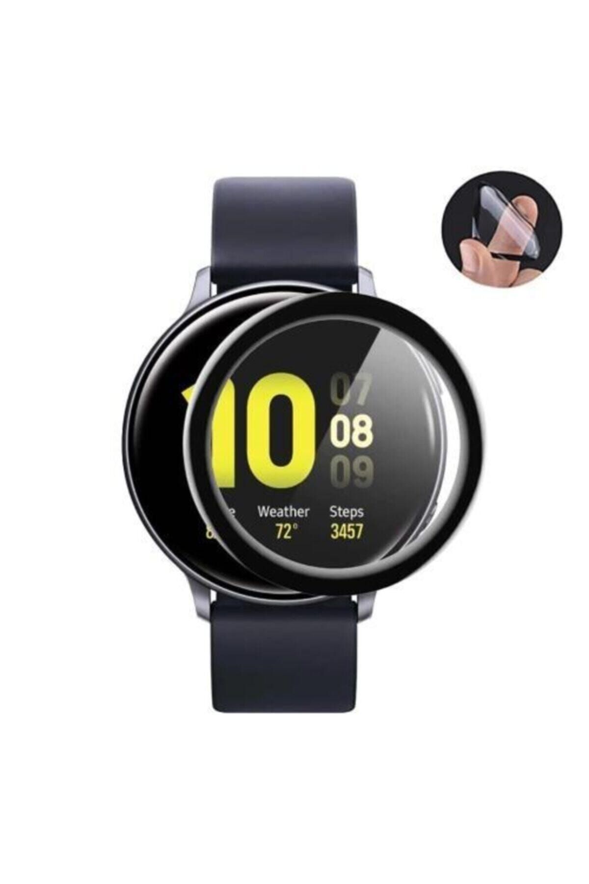 NANOSPACE Samsung Galaxy Watch Active 2 40mm Tam Kaplayan Cam Full Ekran Koruyucu Siyah