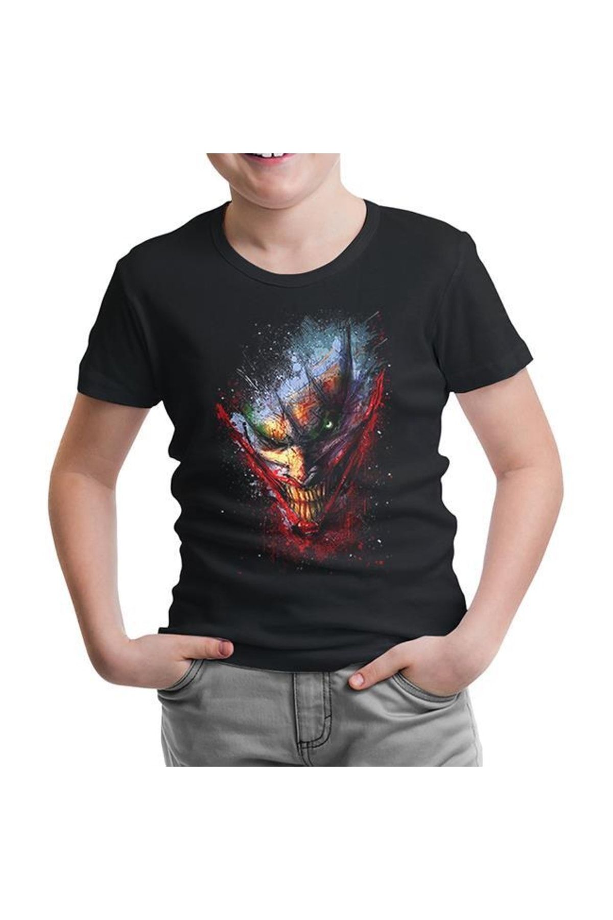Lord T-Shirt Çocuk Siyah Joker Face Tshirt