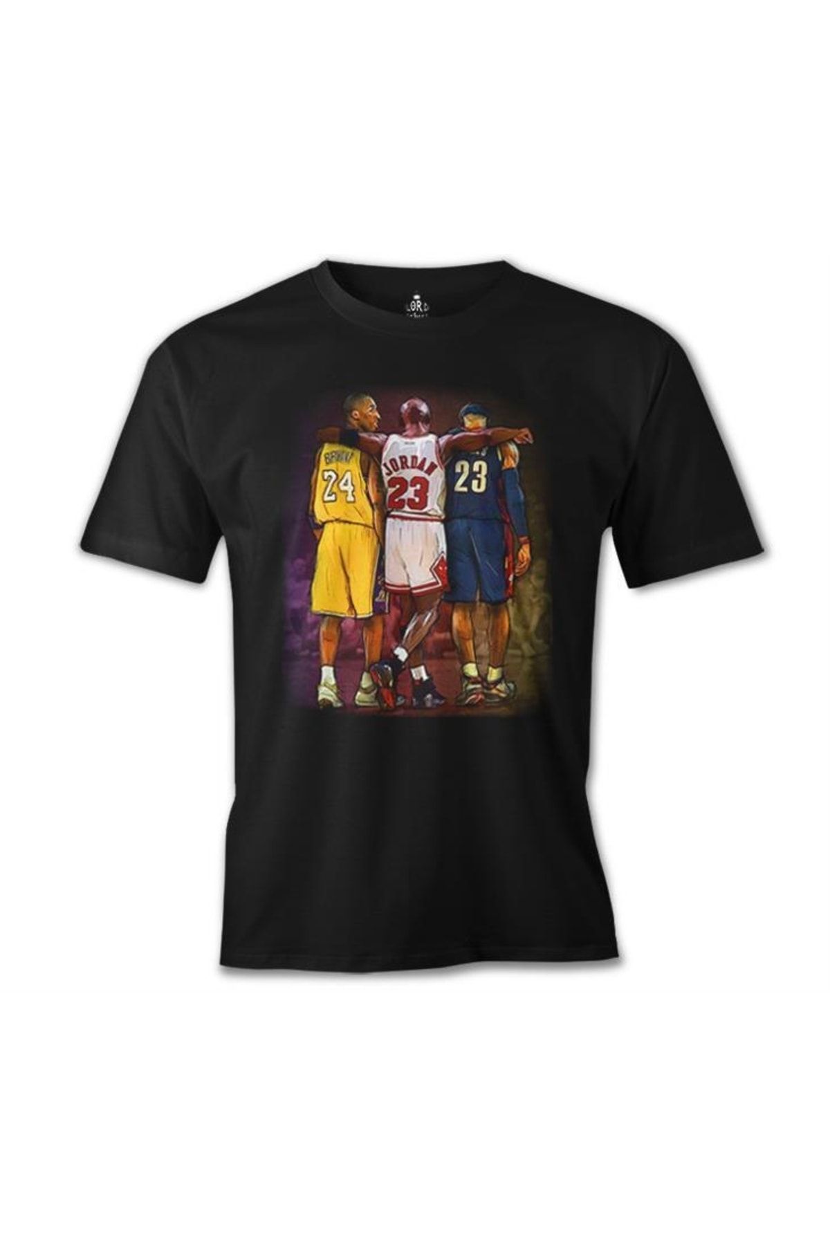 Lord T-Shirt Erkek Siyah Basketball Jordan & James & Bryant Tshirt