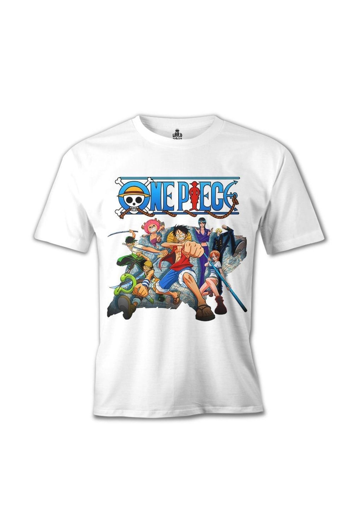 Lord T-Shirt Erkek Beyaz One Piece 2 Baskılı Tshirt