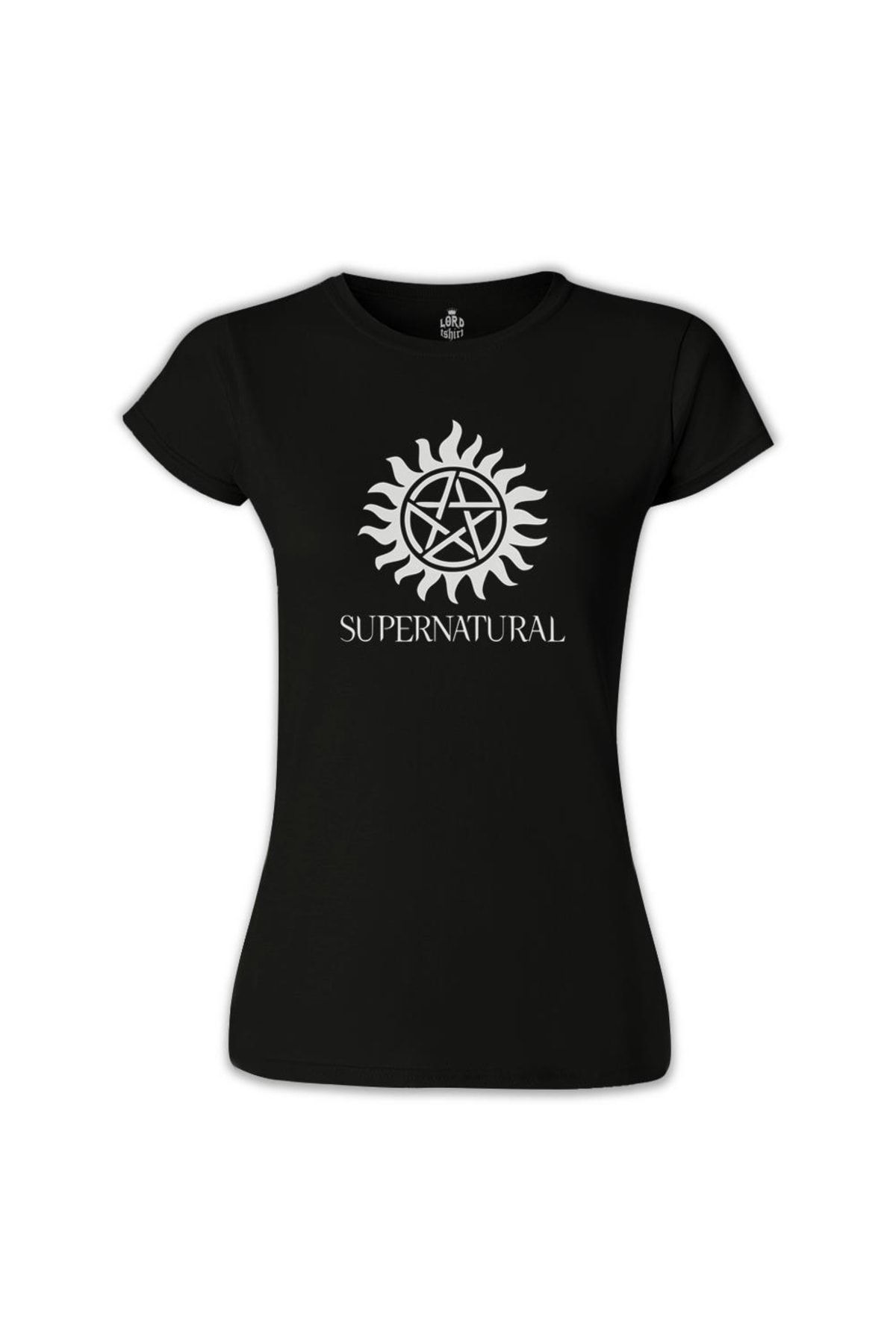 Lord T-Shirt Kadın Siyah Supernatural Logo Tshirt