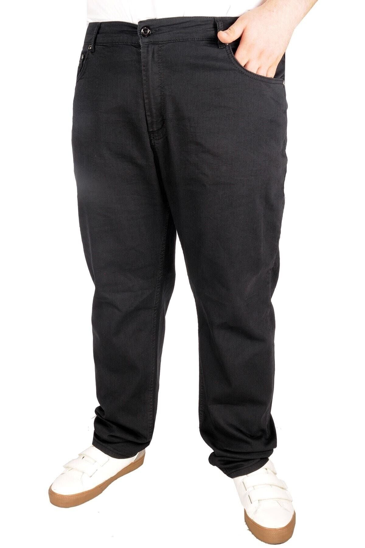 Modexl Büyük Beden Erkek Pantolon Kot 5cep Thin Focus 21921 Siyah