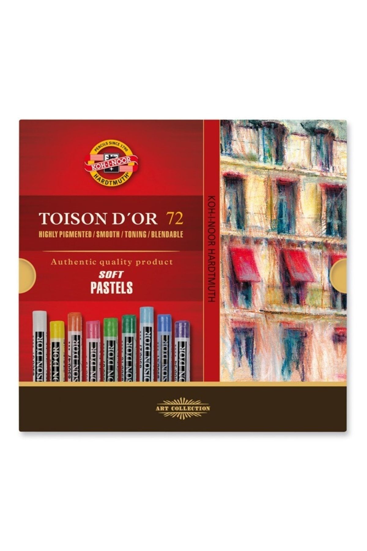 Kohinoor Toison D'or Soft Sanatsal Pastel Boya Seti 72 Renk Karton Kutu Soft Pastels 8517 72