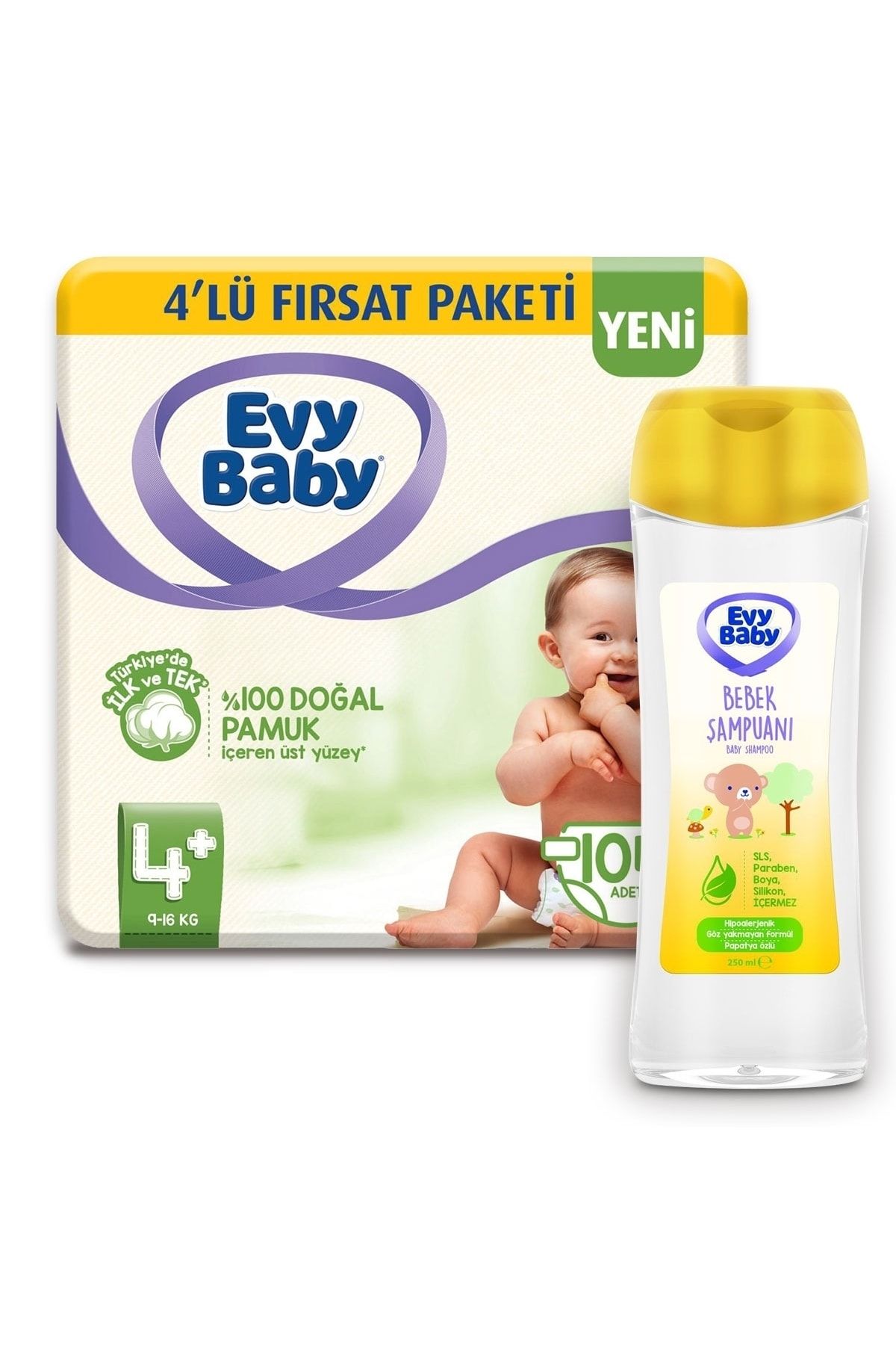Evy Baby Bebek Bezi 4 Beden Maxiplus 26 Lı X 4 Adet (ŞAMPUAN HEDİYE)