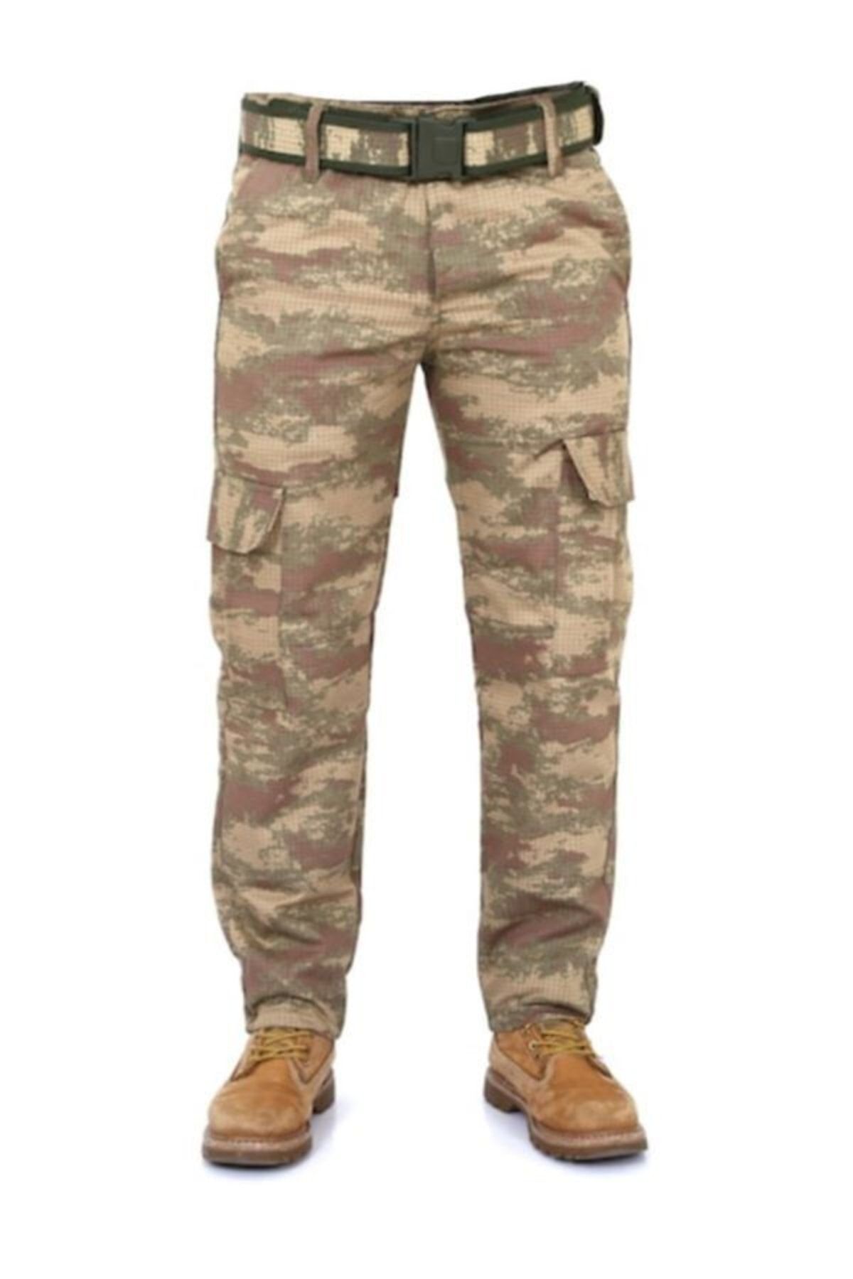 BURAK ASKERİ MALZEME Kargo Cepli Kamuflaj Desenli Kara Kuvvetleri Askeri Pantolon