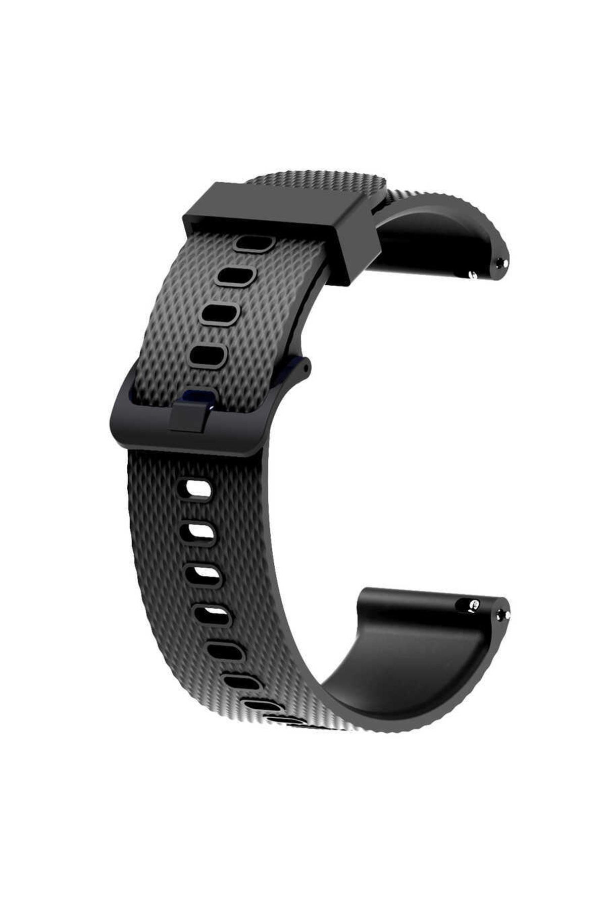 Cupcase Galaxy Watch Active 2 40mm Krd-46 20mm Silikon Kordon Kayış Zigzag (tüm Bilekler) - Siyah