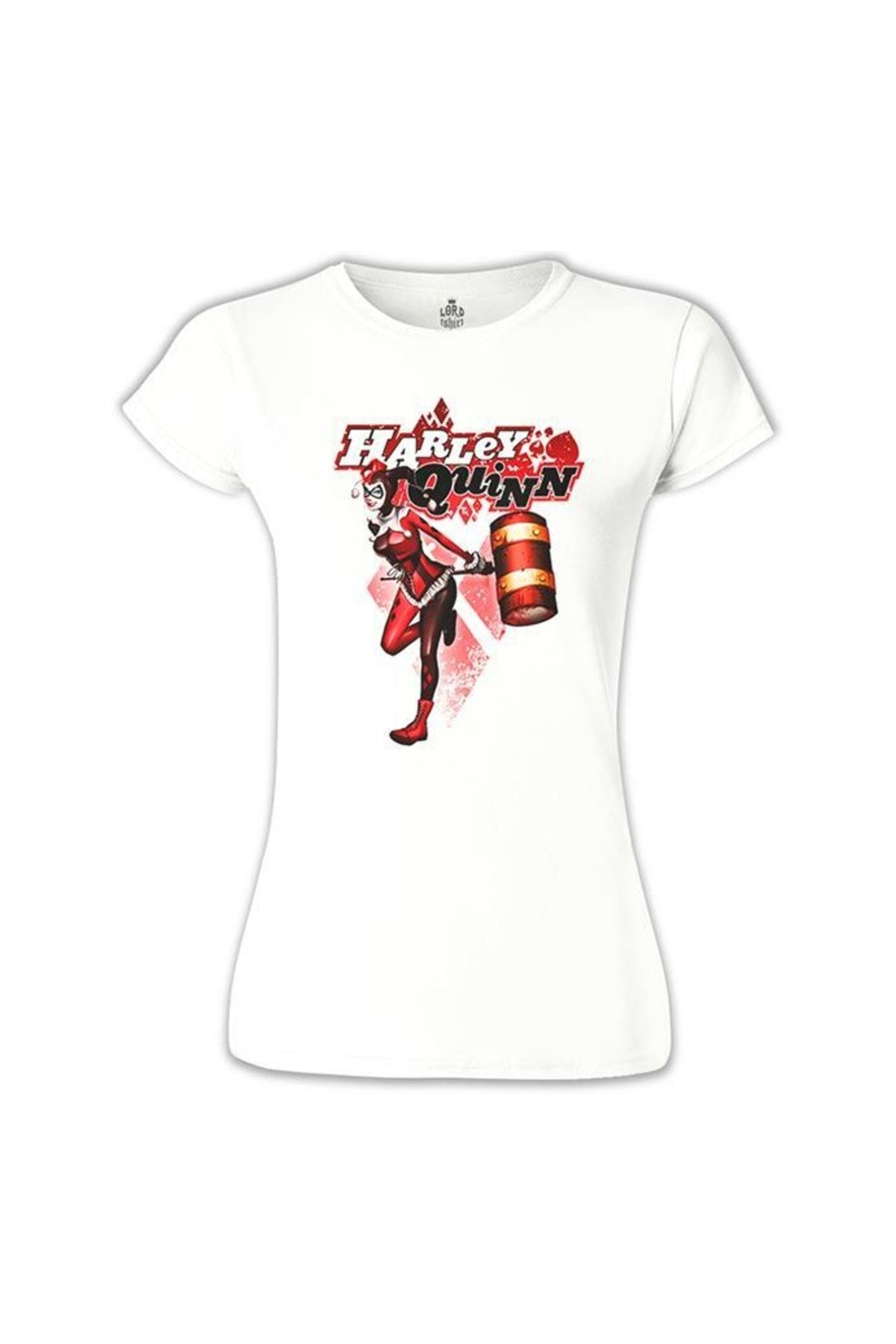Lord T-Shirt Kadın Beyaz Harley Quinn Big Bang T-shirt bb-221
