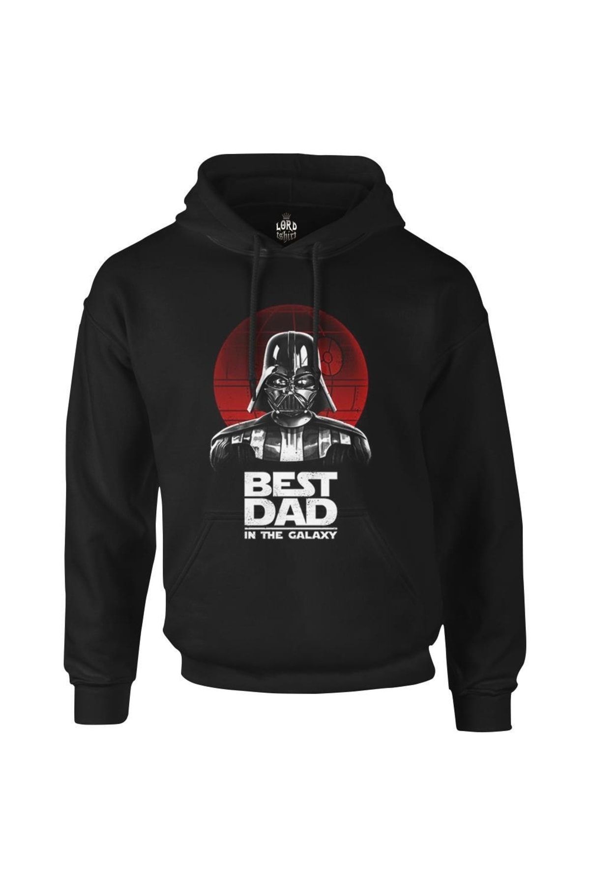 Lord T-Shirt Erkek Siyah Star Wars Best Dad Fermuarsız Kapşonlu Sweatshirt PH-1356