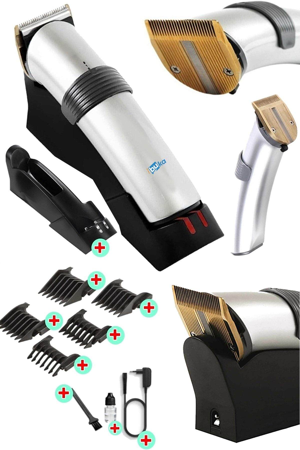 İŞTEBUKACMAZ Standlı 609 Sveta Profesyonel Şarjlı Saç Sakal Kesme Tıraş Makinesi Erkek Tıraş Makine Seti