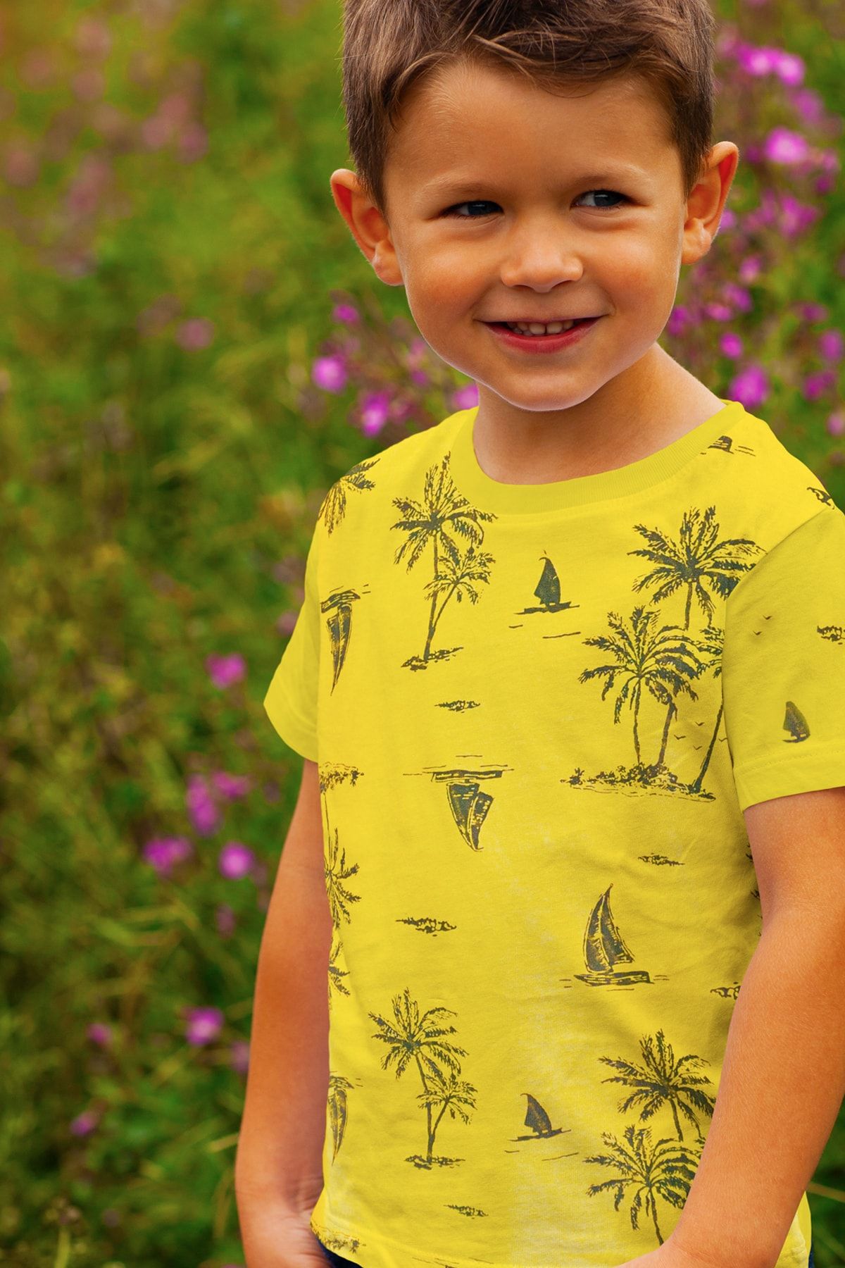 littlekiddie Erkek Çocuk Tişört Sarı Santa Monica