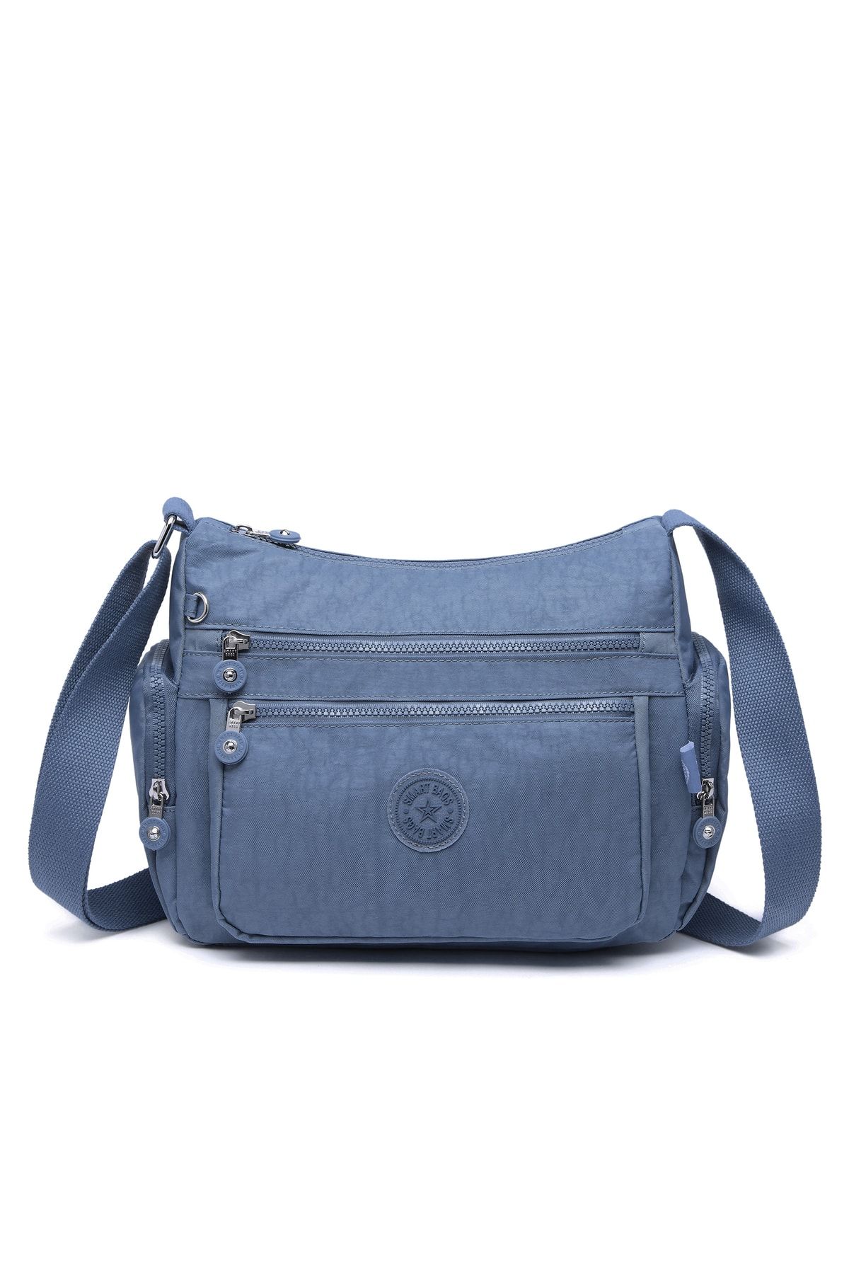 Smart Bags Kadın Postacı Çantası Krinkıl Kumaş 1115 Jeans Mavi