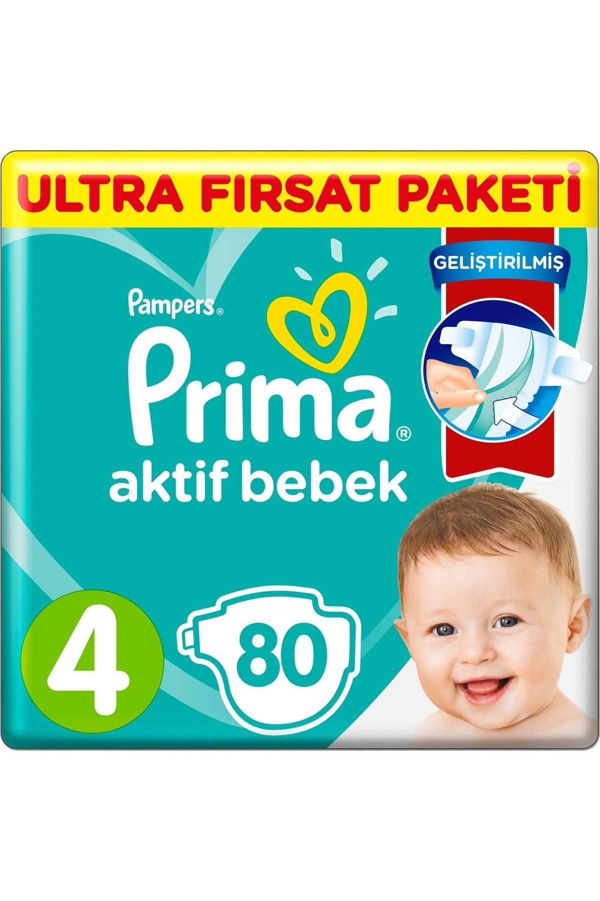 Prima Pampers Bebek Bezi Aktif Bebek Ultra Fırsat Maxi 4 Beden 80 Li