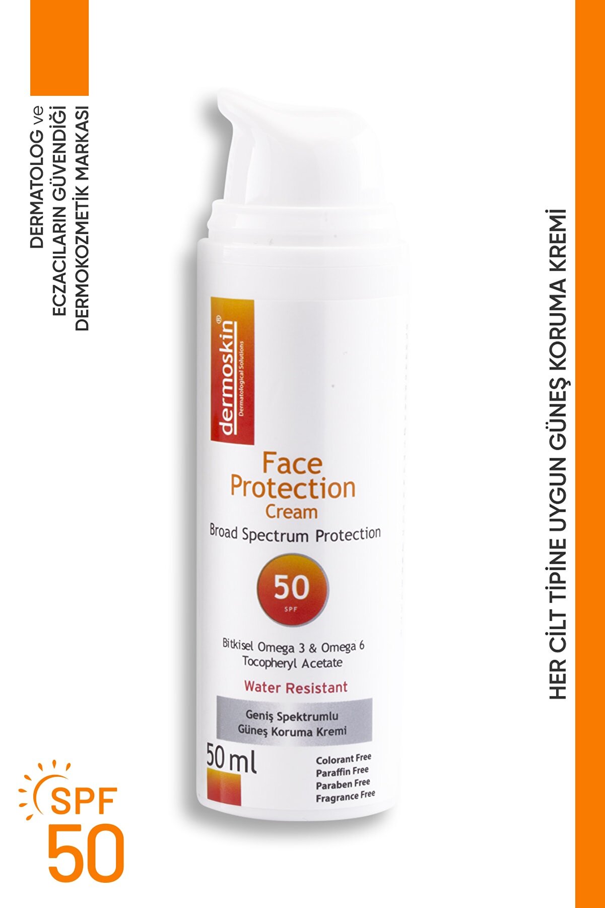 Dermoskin Face Protection SPF 50+  Güneş Koruyucu Krem 50ml