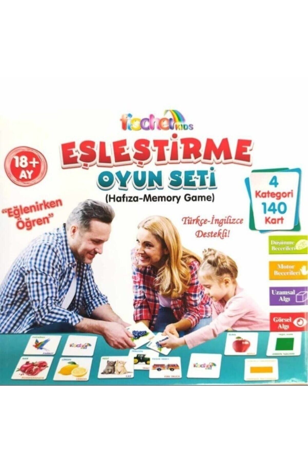 İstocToptan Er100 Eşleştirme Oyun Seti Türkçe Ingilizce Fischer Kids, 4 Kategori 140 Kart