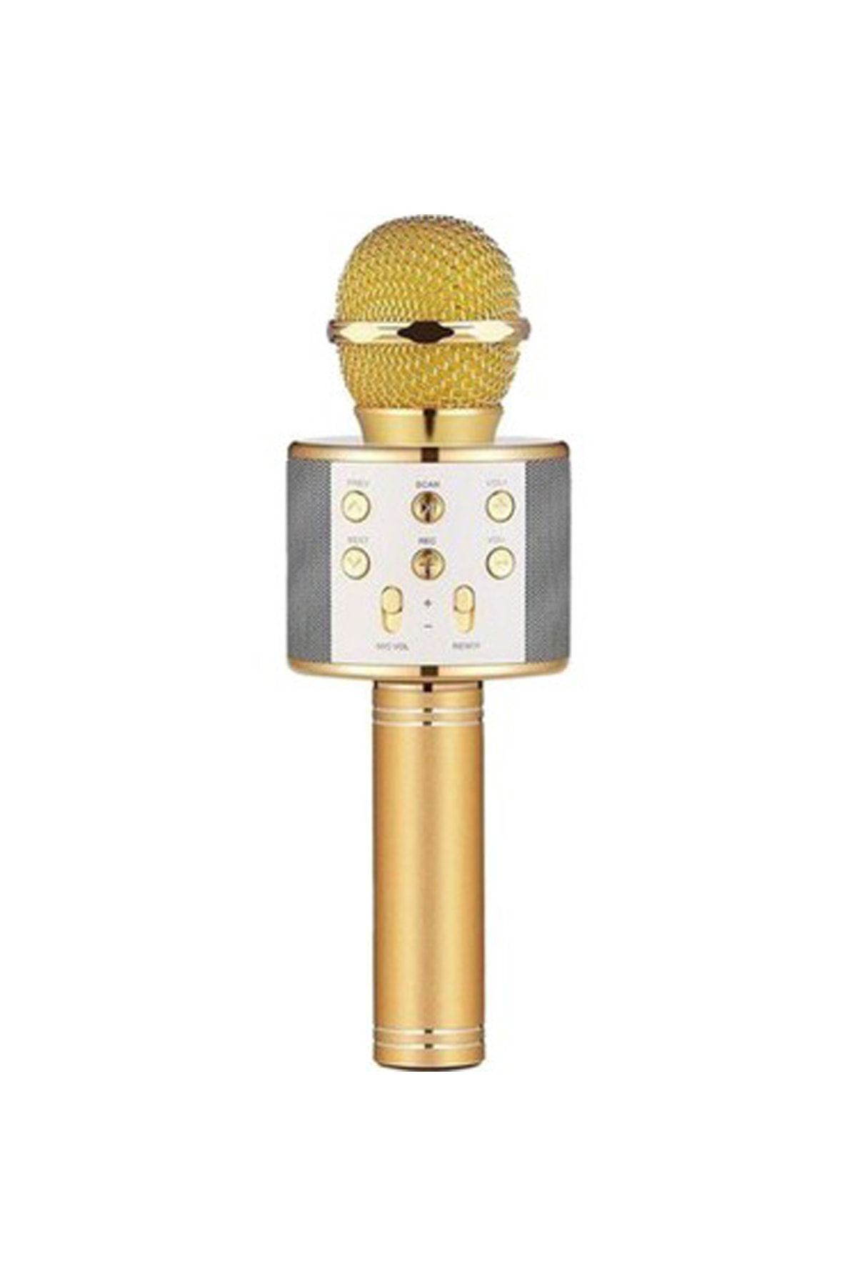 Winex Mobile Usba+tf Sd Kart+3.5mm Aux Girişli Bluetooth Karaoke Mikrofonu Gold