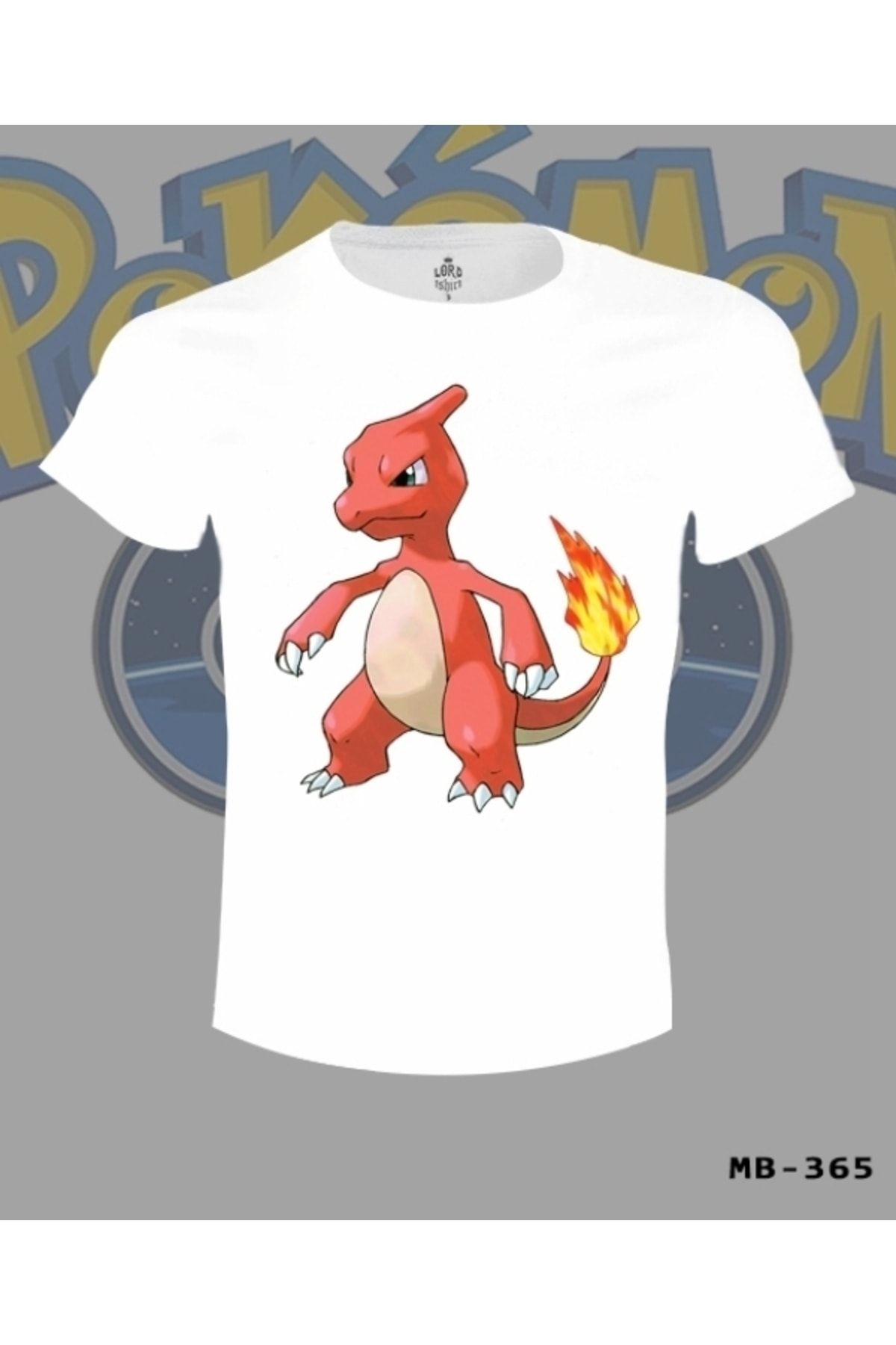 Lord T-Shirt Pokemon - Charmeleon Beyaz Erkek Tshirt
