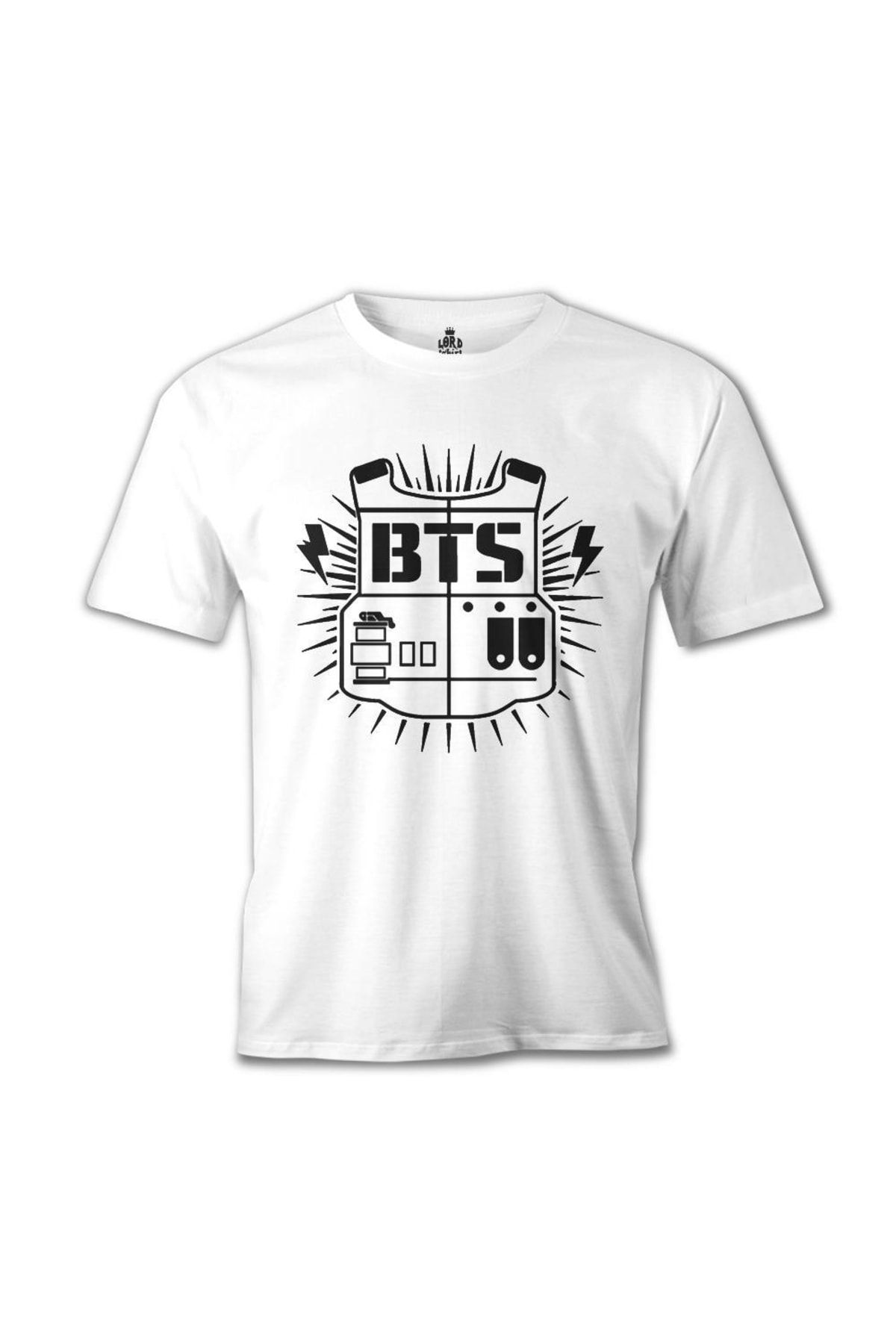 Lord T-Shirt Erkek Beyaz BTS Logo Tshirt - mb-807