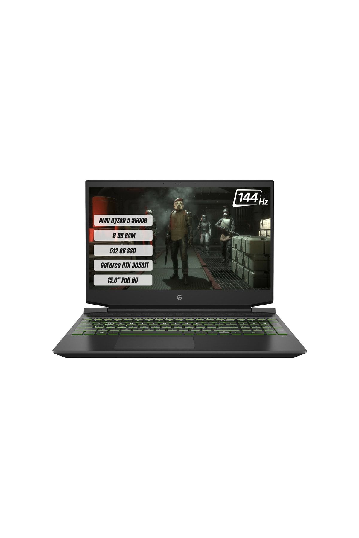 HP Pavilion Gaming Laptop Ryzen5 5600h 8gb 512gb Ssd Rtx3050ti 144hz Dos 15.6 Fhd Notebook 68n71ea