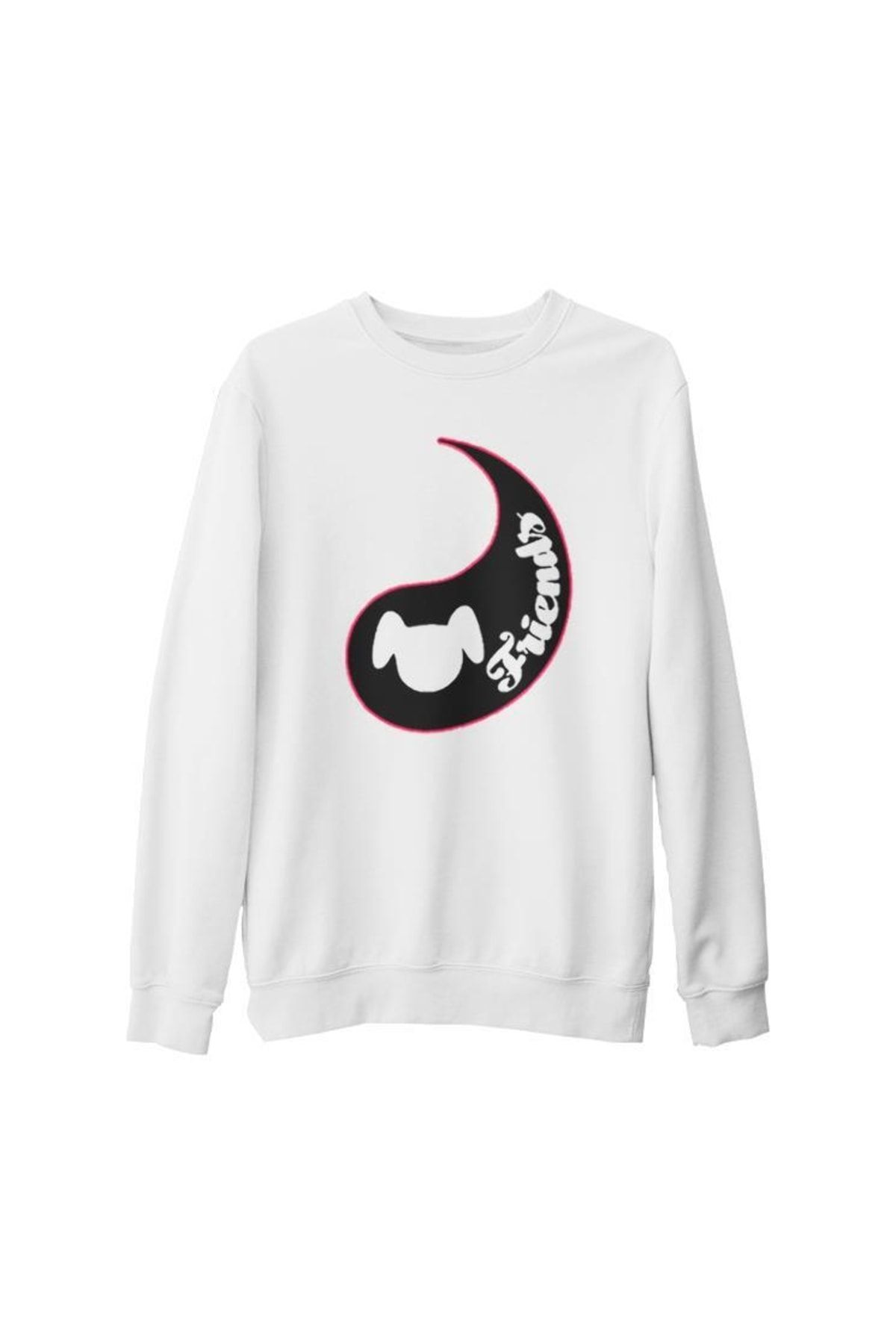 Lord T-Shirt Unisex Beyaz Best Friends  Köpek Kalın Sweatshirt