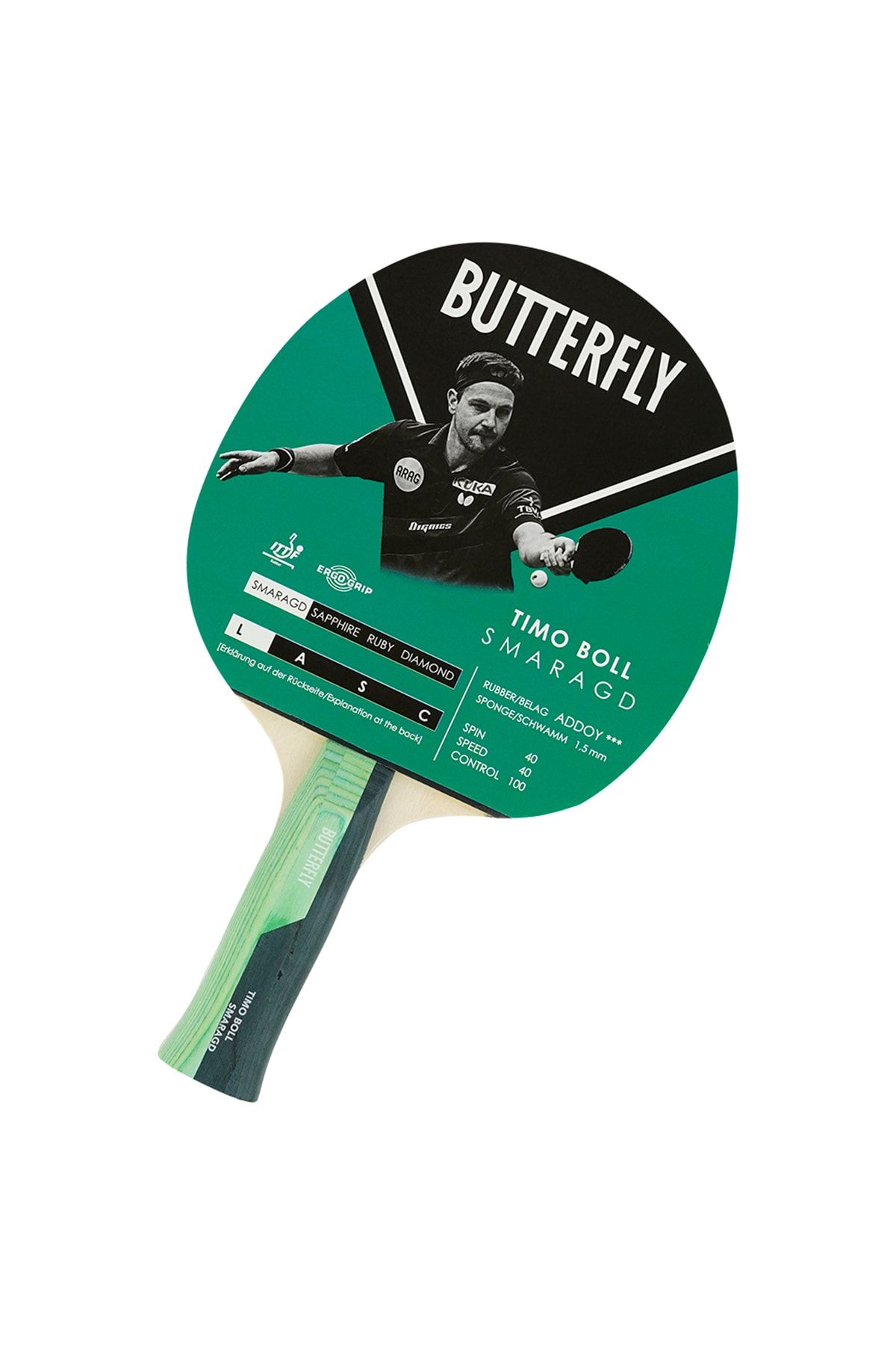 BUTTERFLY 85018 Boll Smaragd Ittf Onaylı Masa Tenisi Raketi