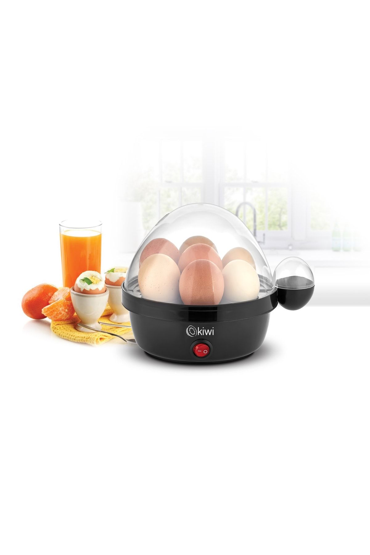 Kiwi Yumurta Pişirme Makinesi 7 Yumurta Kapasiteli Katı Orta Sulu