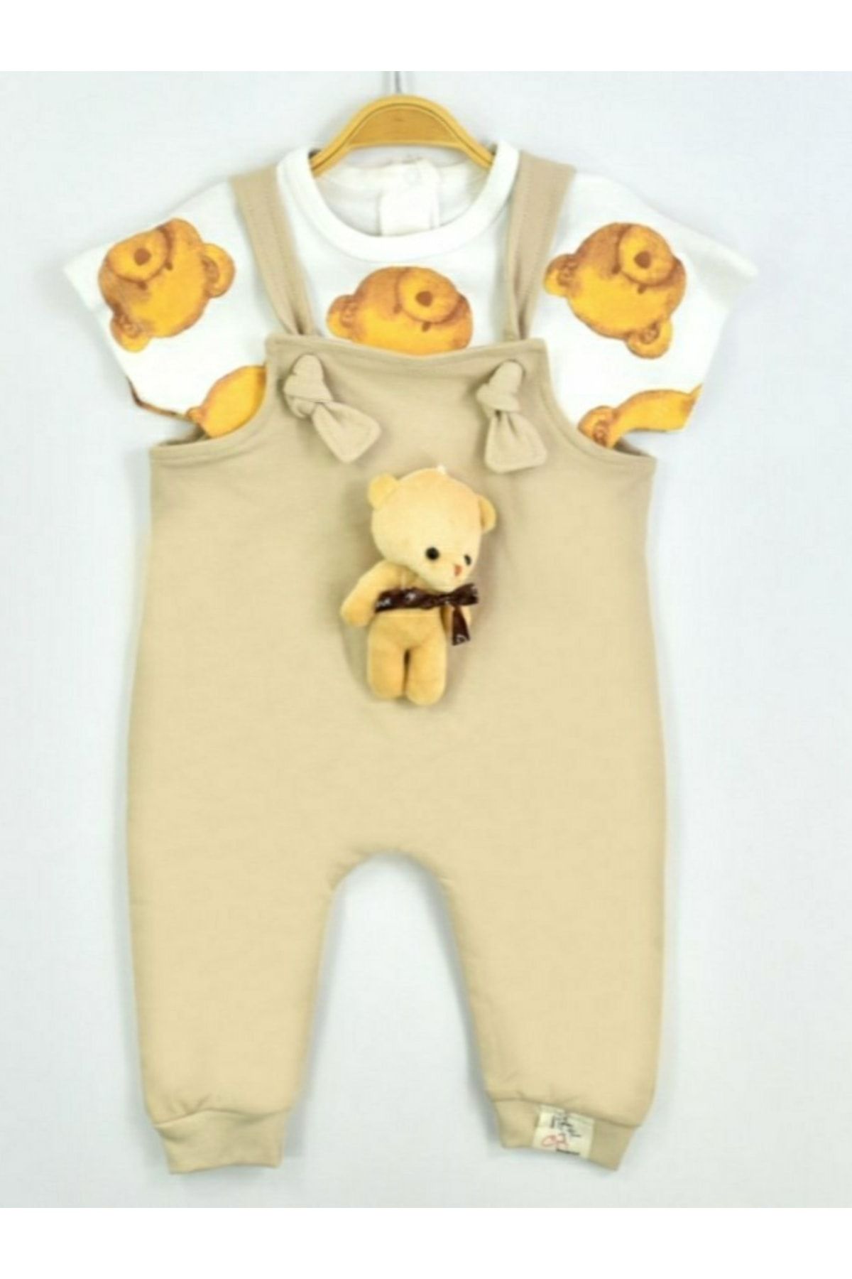 DIDuStore 6/18 Ay Bebek Giyim Model Ayıcık Aksesuarlı Badili Çocuk Kıyafet Slopet Takım