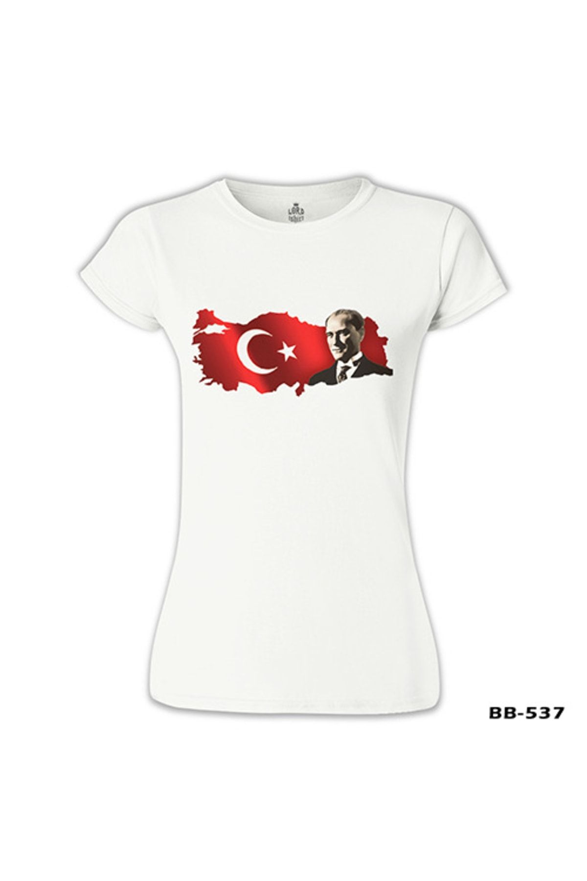 Lord T-Shirt Kadın Beyaz Atatürk  Tshirt