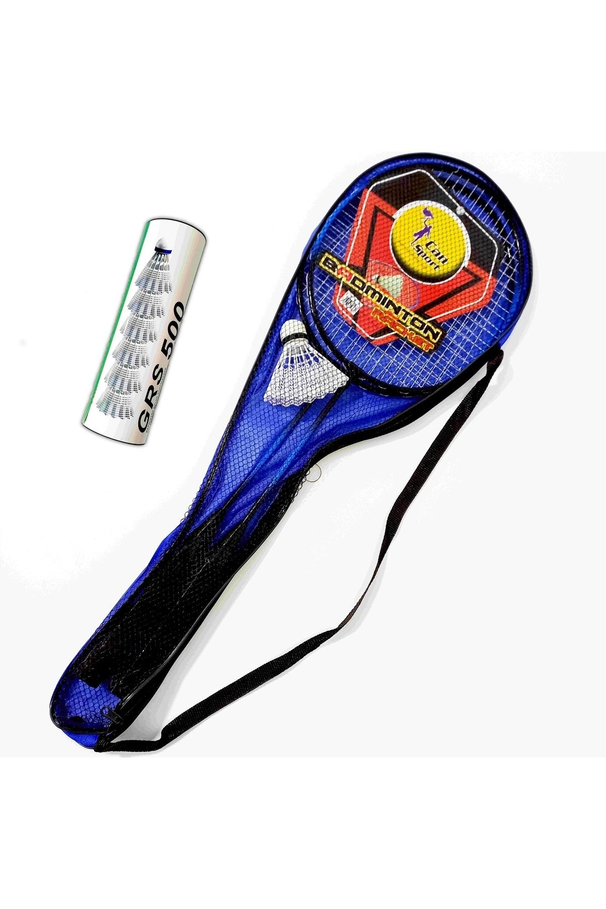 pekial Çantalı Bedminton Seti 2 Raket 6 Top Badminton Seti Mavi Renk