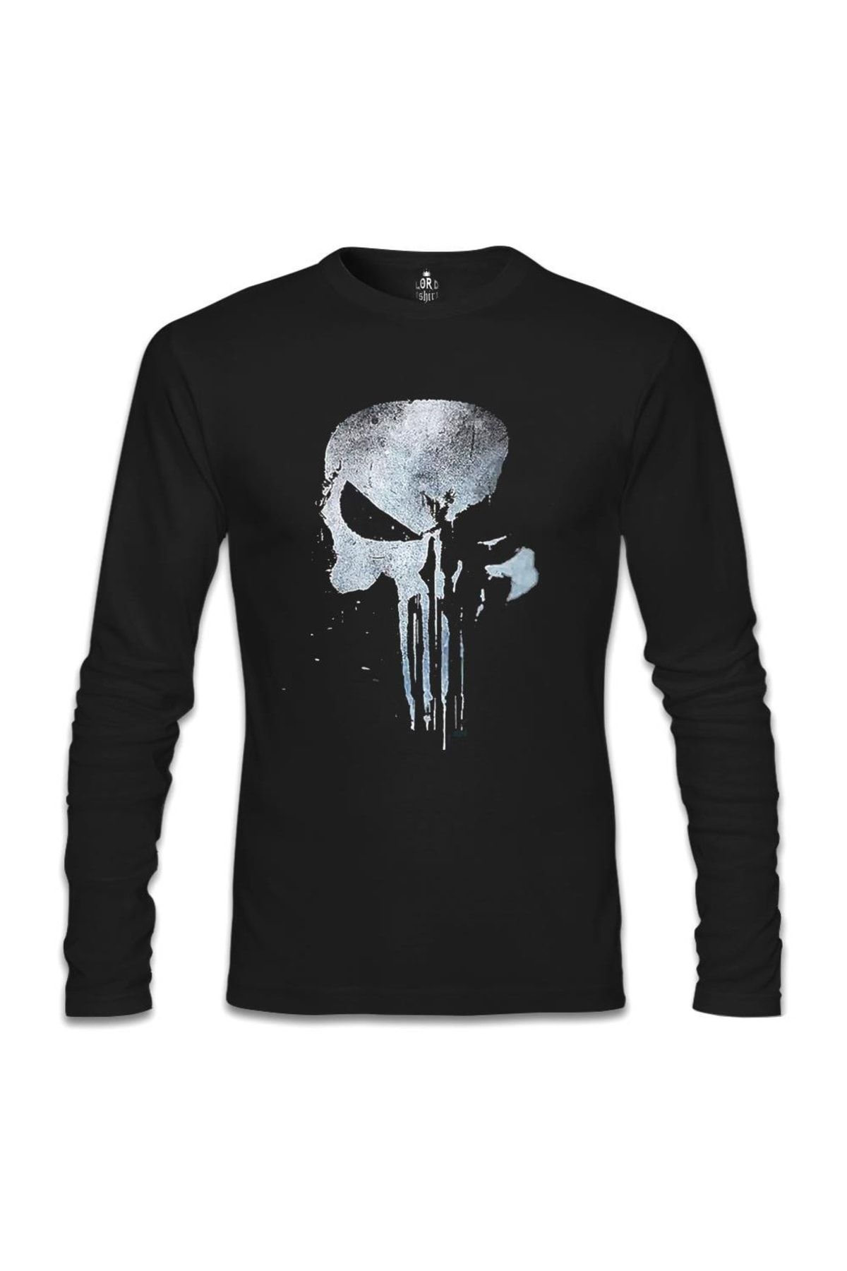 Lord T-Shirt Erkek Siyah Punisher Logo 2 Sweatshirt
