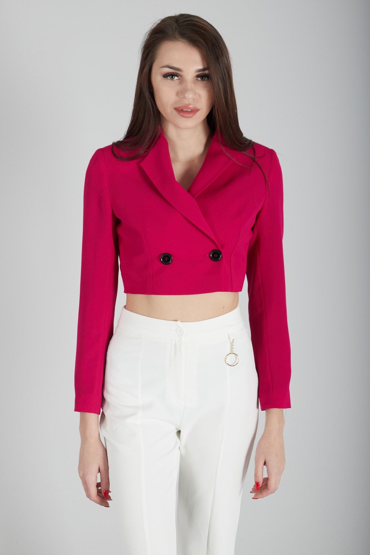 Feminist Kadın Astarlı Crop Blazer Ceket