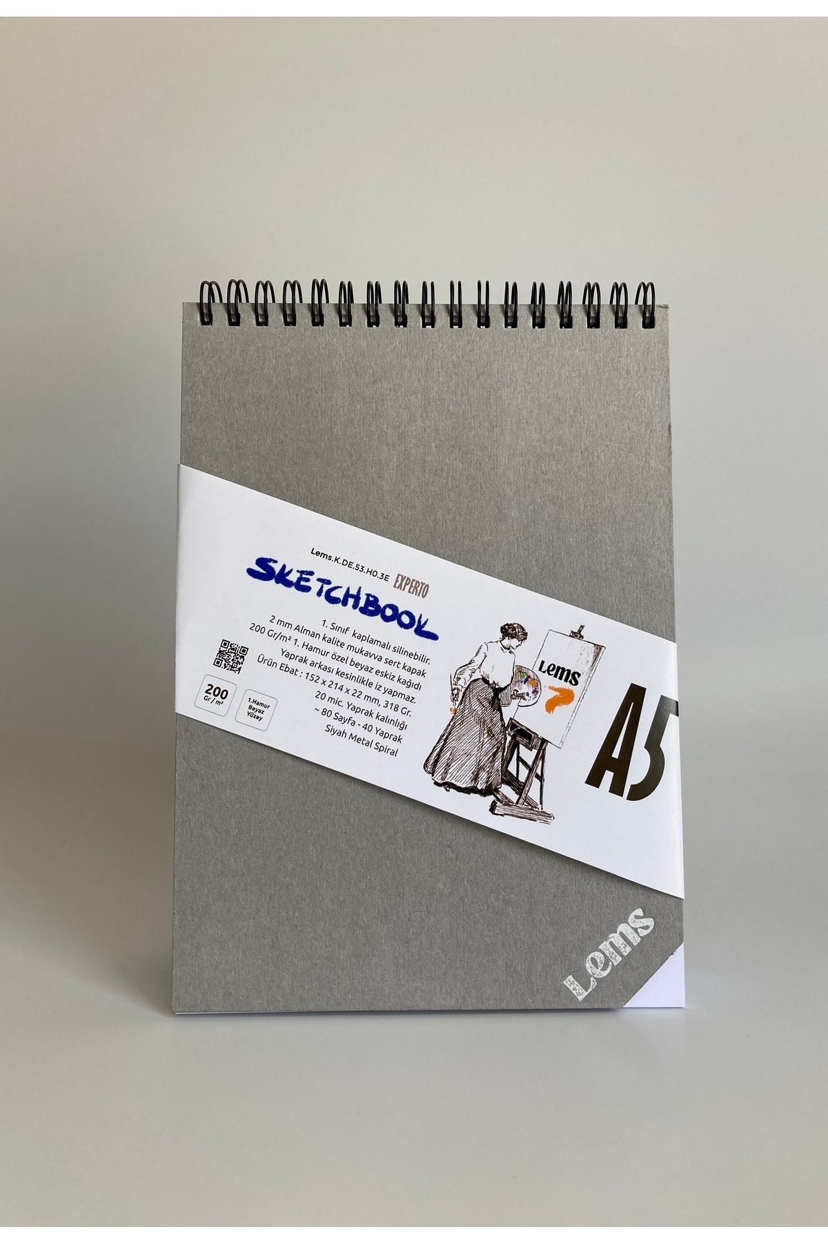 Lemsstudio Experto A5 200 Gr. 80 Syf. 40 Yaprak Sert Kapak Eskiz Defteri Sketchbook