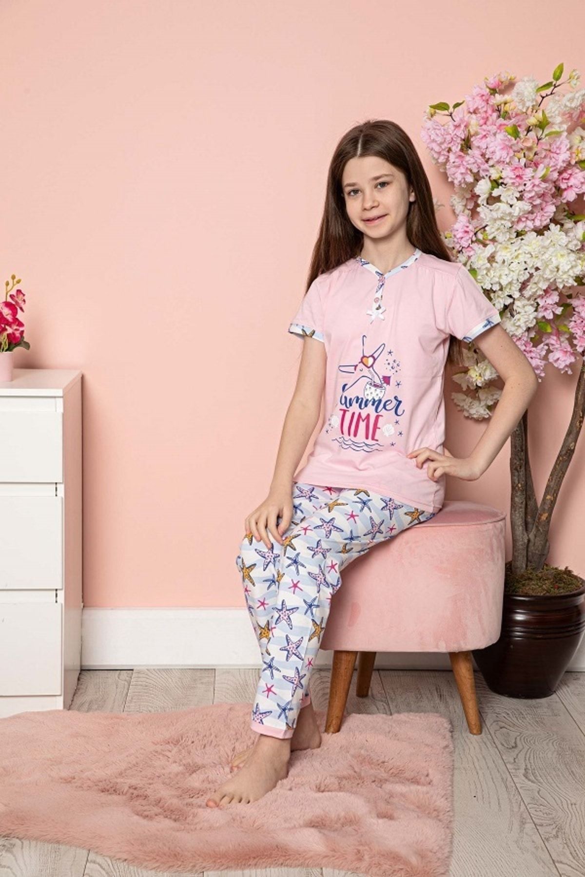 Tarık Kız Çocuk Kısa Kol Summer Pijama Takımı