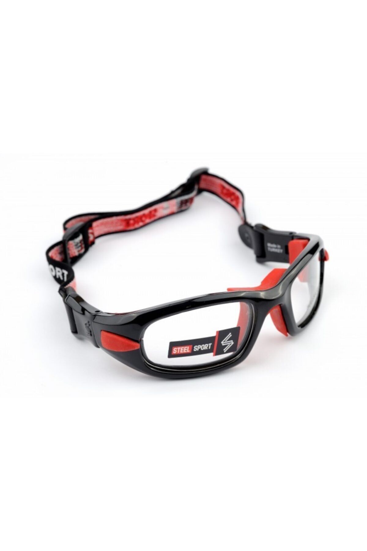 Steel Sport Unisex Parlak Metalik Siyah - Kırmızı Pedler Fullsafe Numaralı Olabilen Sporcu Gözlüğü