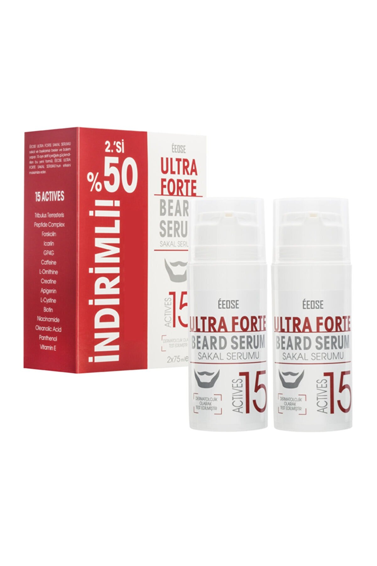 Eeose Ultra Forte Sakal Serumu Ikili Fırsat Paketi (2ncisi %50 ) (2x75 ml)