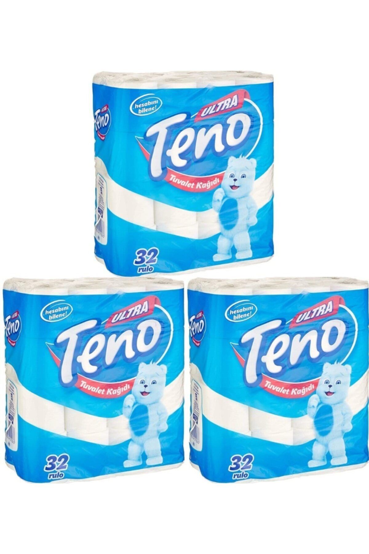 Teno Çift Katlı Tuvalet Kağıdı 32 Li 3 Adet (toplam 96 Rulo)