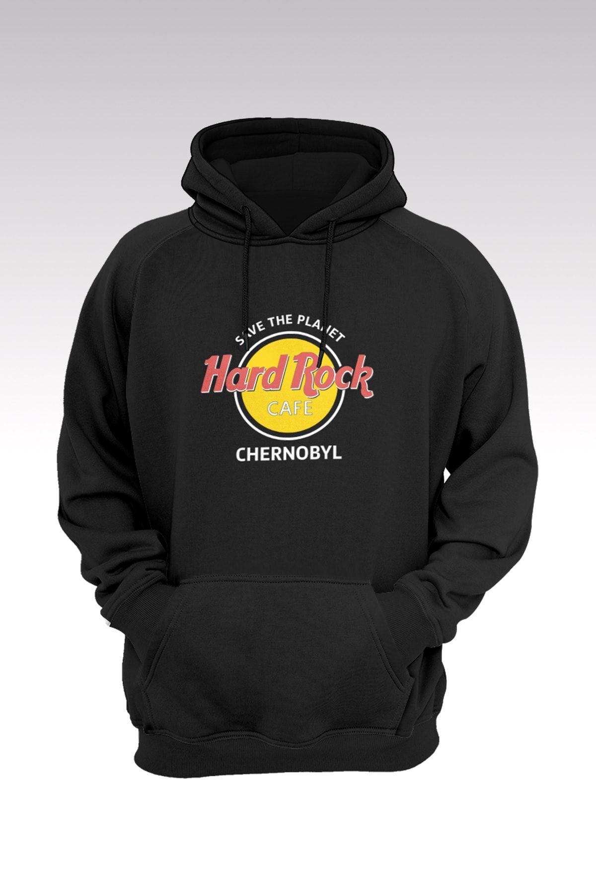 Tonny Mood Erkek Siyah Hard Rock Cafe 58 Kapşonlu Hoodie Sweatshirt