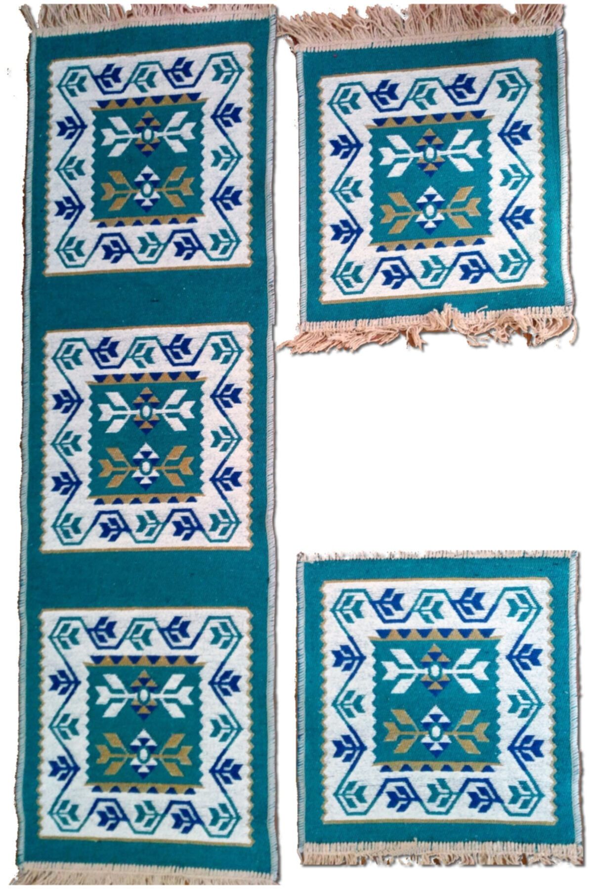 Başaran tekstil Antik Kilimden Serme Oto Kılıfı Takımı, Binek Araçlar Için, 3 Parça 40x130cm