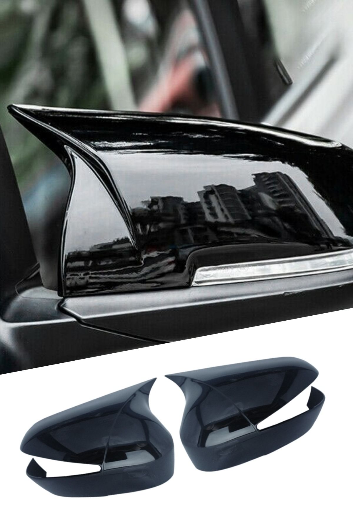 Reyyzen Fiat Linea Batman Ayna Kapağı 2007-2015 Jet Black