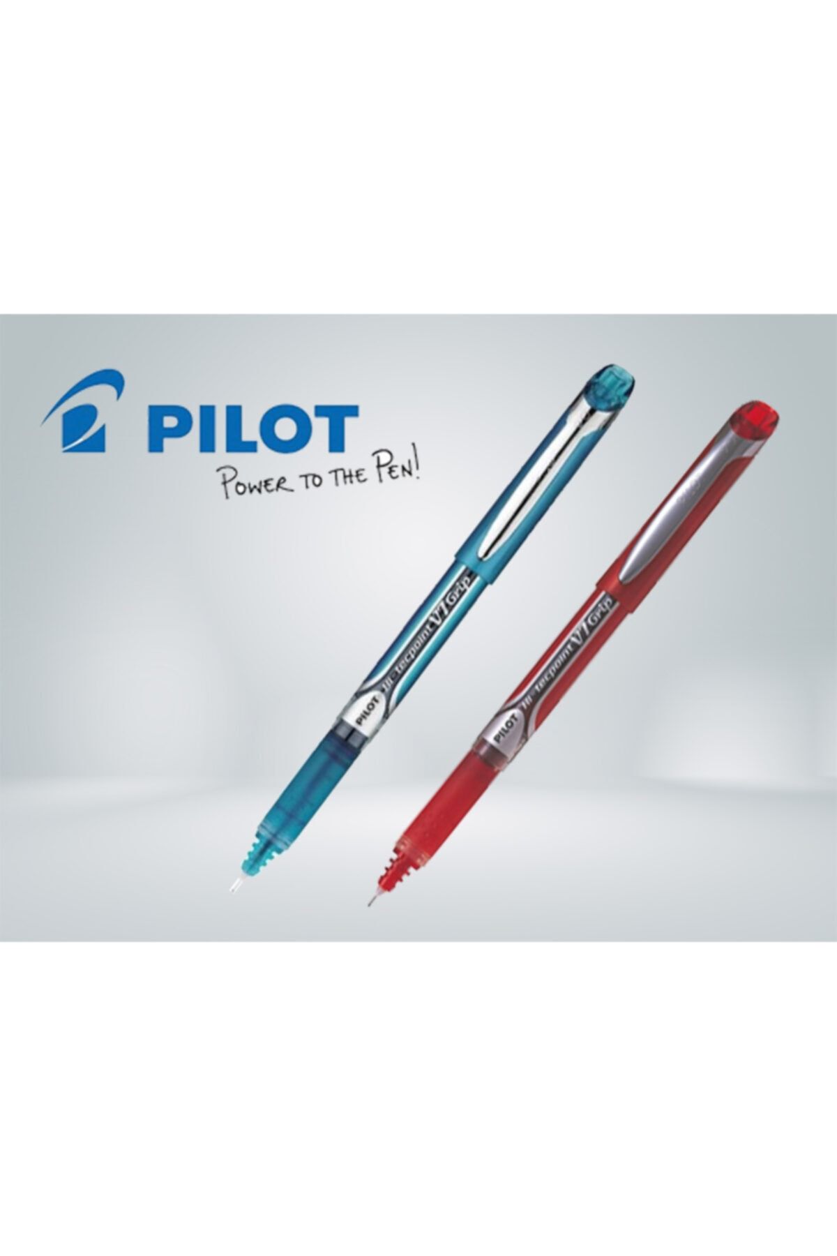 Pilot 2 Adet V7 Grip Hi-tecpoint Açık Mavi + Kırmızı