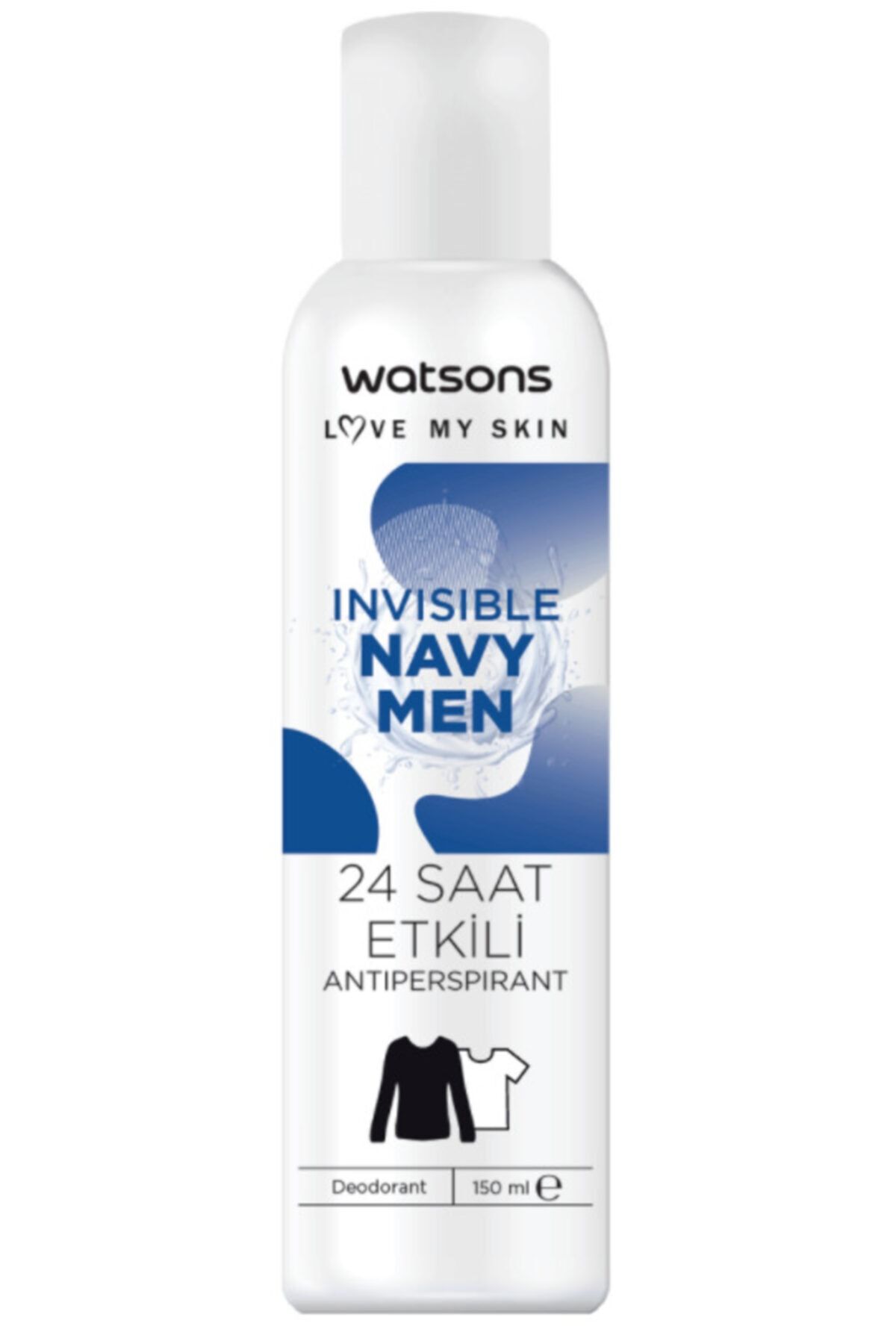 Watsons Invisible Navy Men Deodorant 150 Ml
