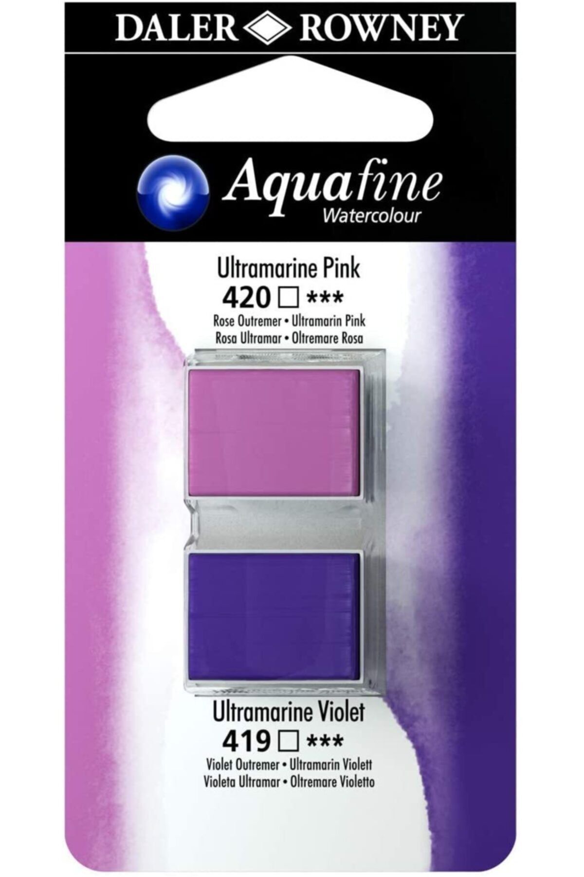 Daler Rowney 2'li Suluboya Tableti, Ultramarine Pink / Ultramarine Violet