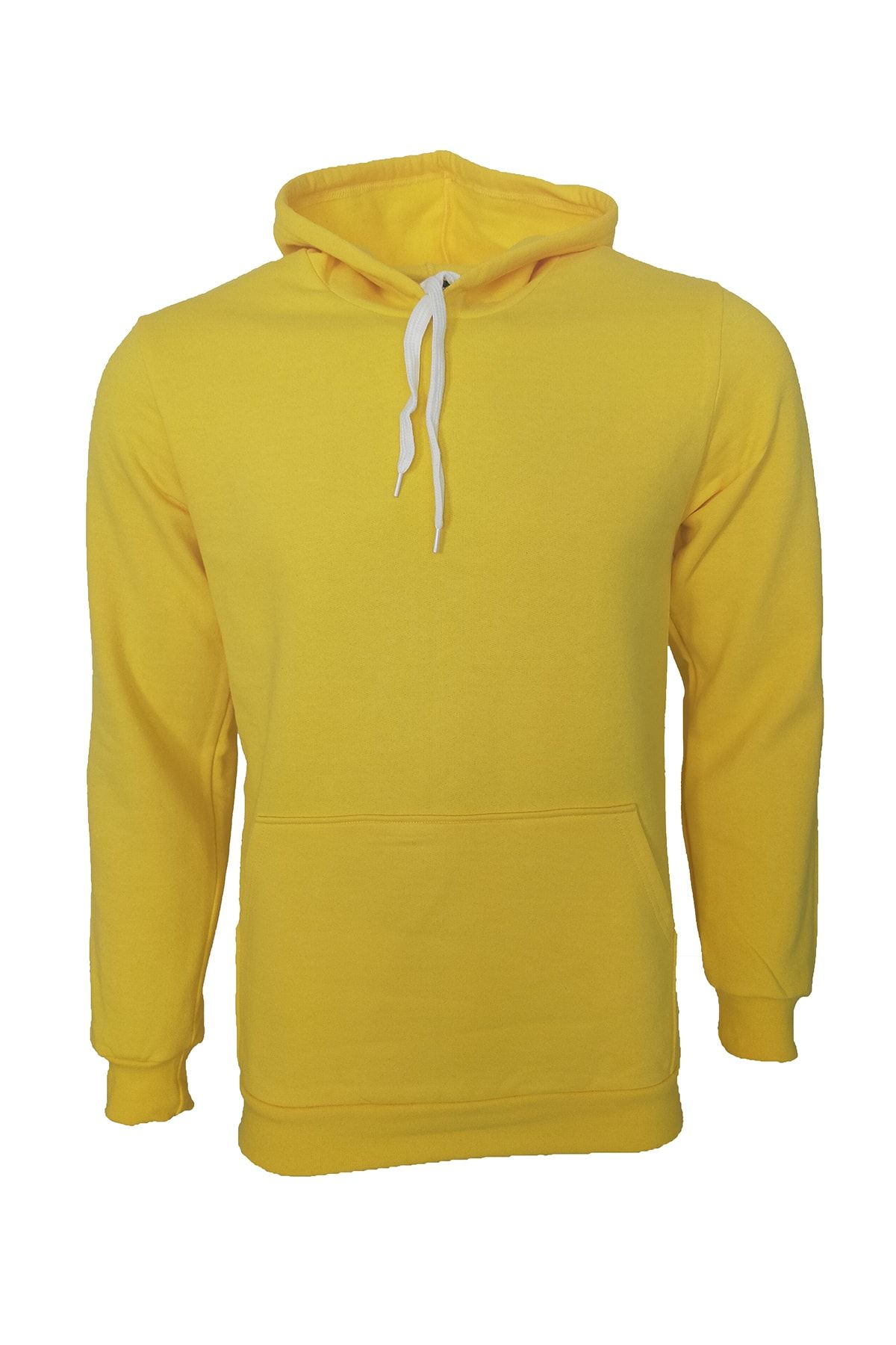 Raf Coll Unisex Basic Cepli Sarı Kapşonlu Sweatshirt