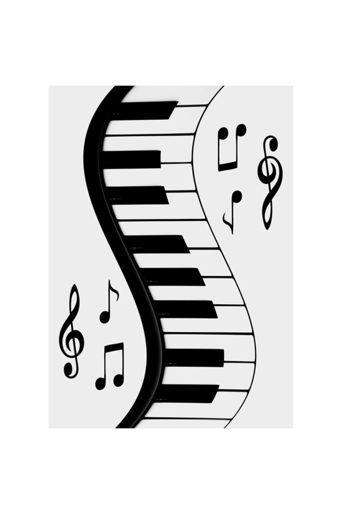 Resmiro Piyano Tuşu Desenli Dijital Baskılı Halı Mrc389