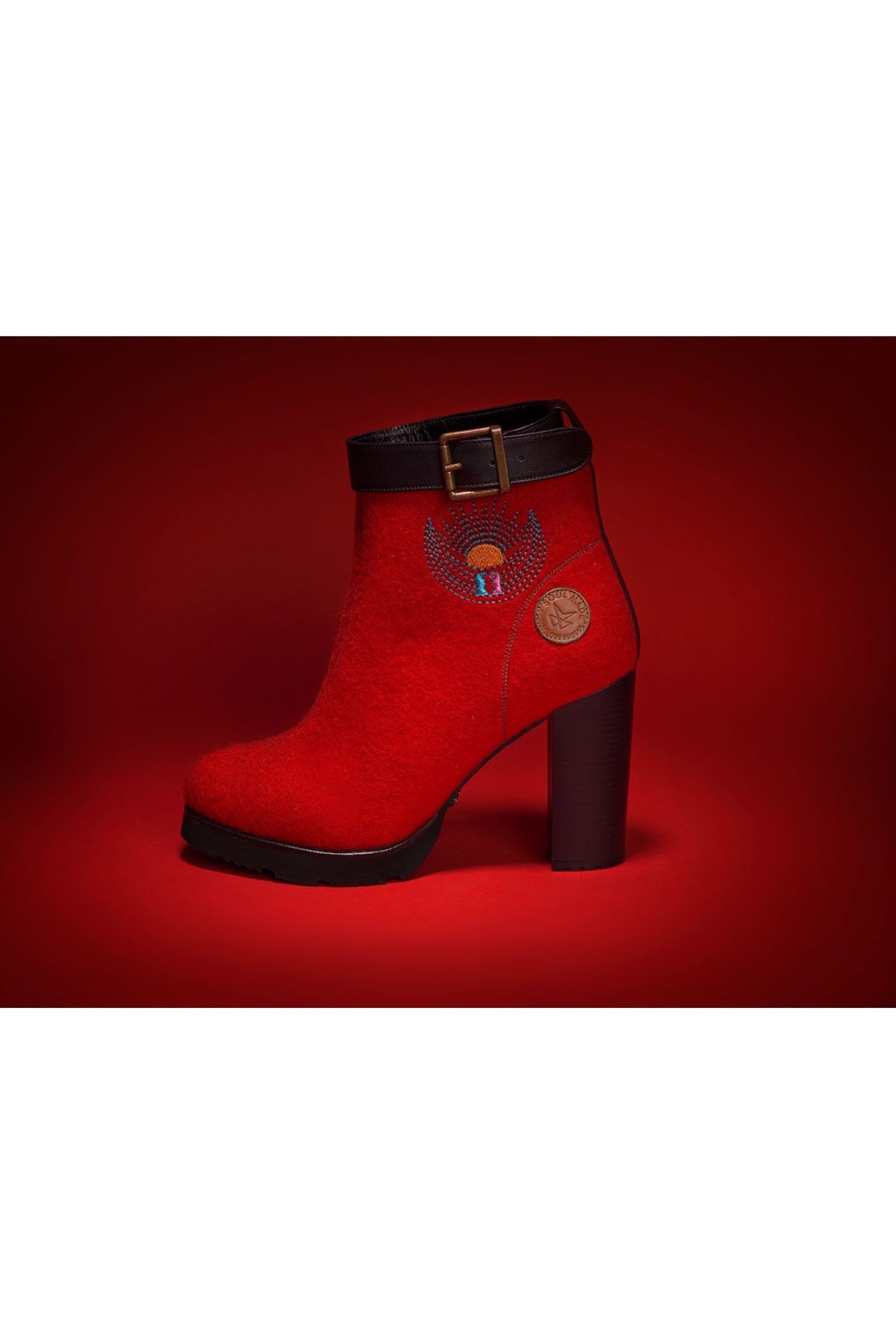 Soul Made -dora -kırmızı -tasarım Kadın Topuklu Bot