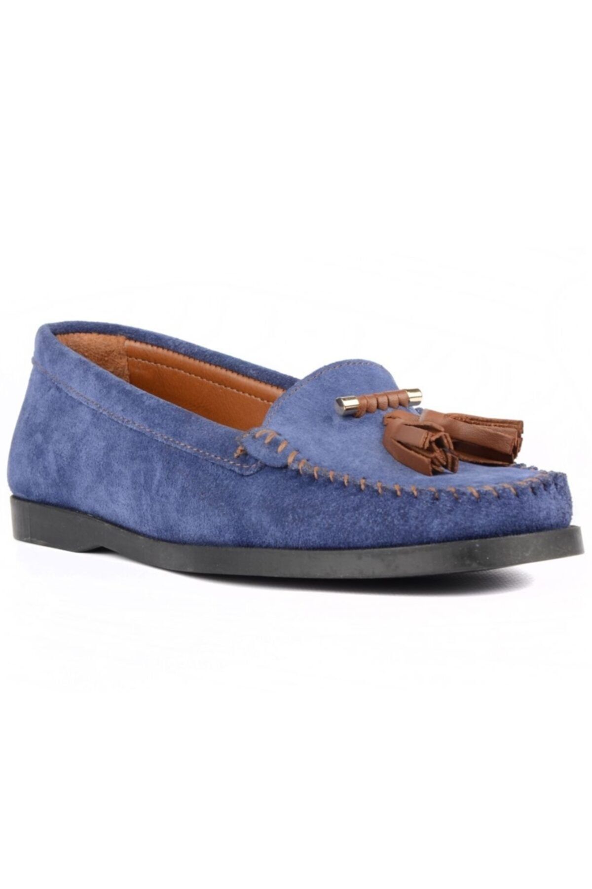 FootCourt Mavi Süet Kadın Günlük Ayakkabı