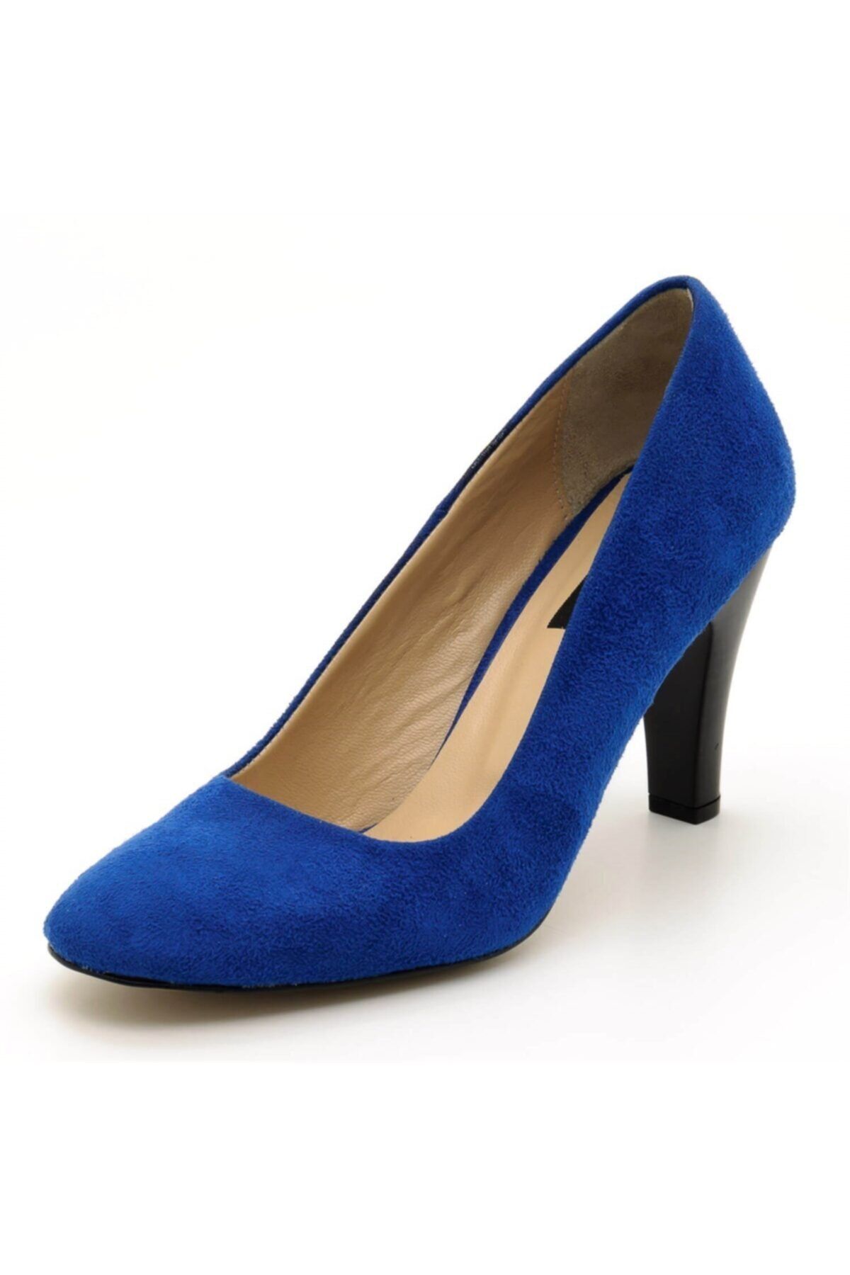 İriadam Kadın Mavi Büyük Numara Topuklu Ayakkabı