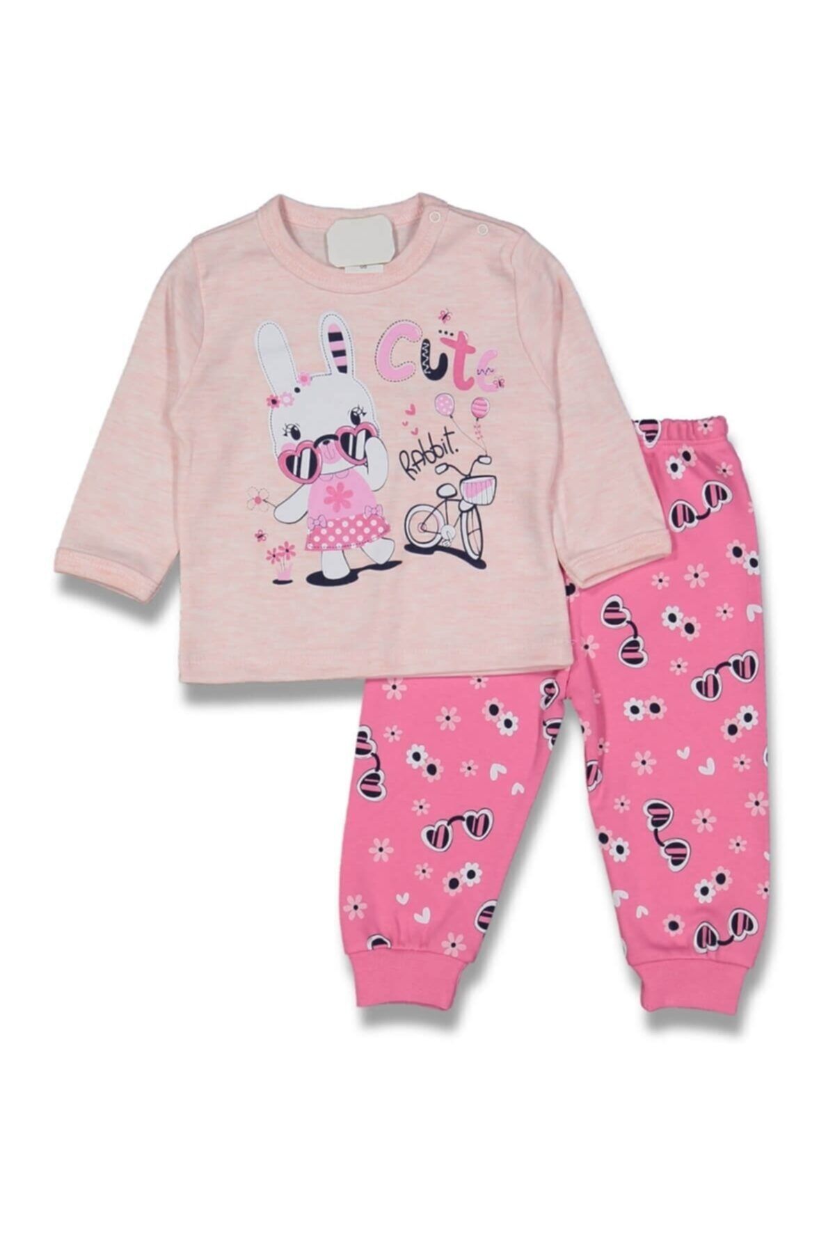 Dandini Tavşanlı Gözlüklü Kız Bebek Pijama Takım