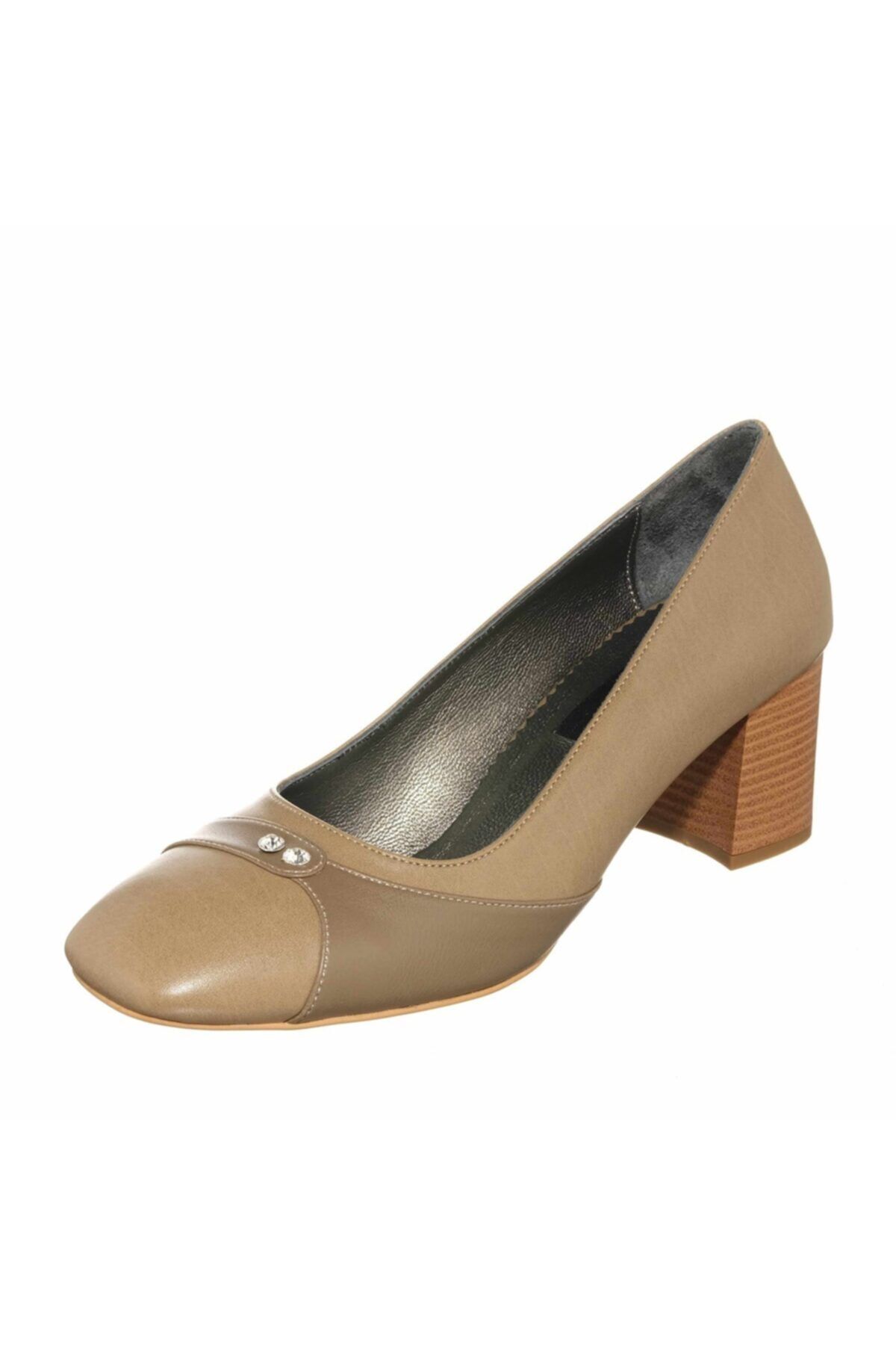 İriadam Kadın Kahverengi Vizon Klasik Topuklu Büyük Numara Ayakkabı